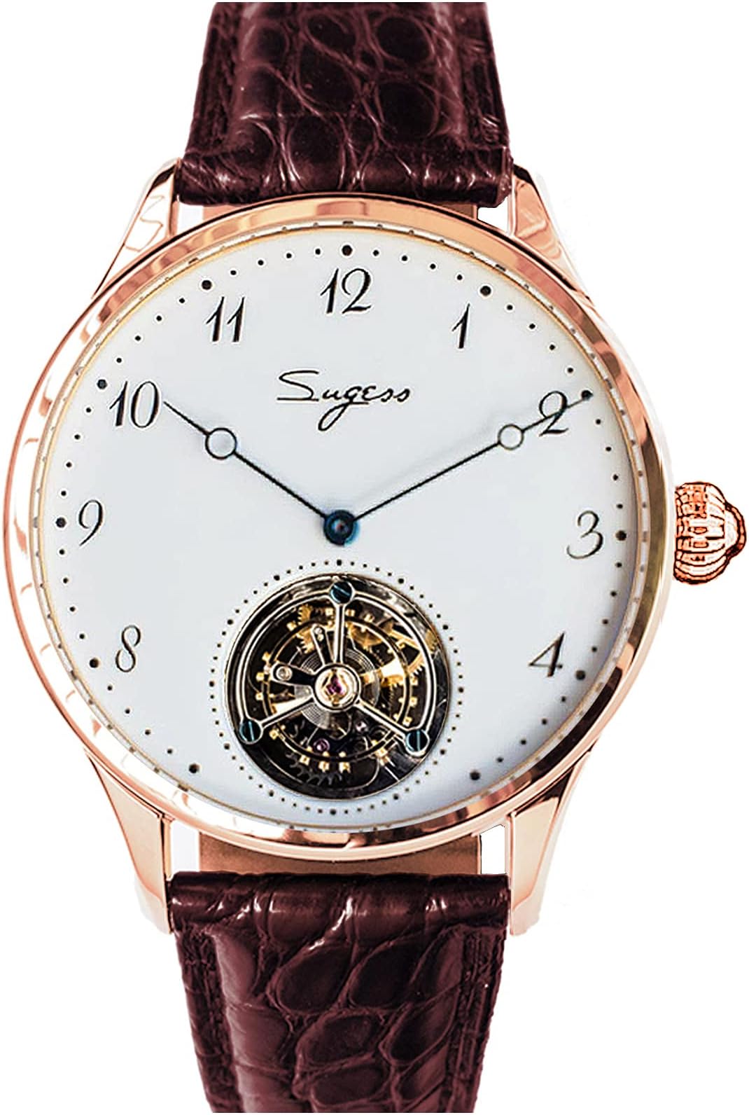 Sugess SU8230RW Tourbillon Master Enamel Dial Bluesteel Seagull ST8230 Mechanical Mens Luxury Watch
