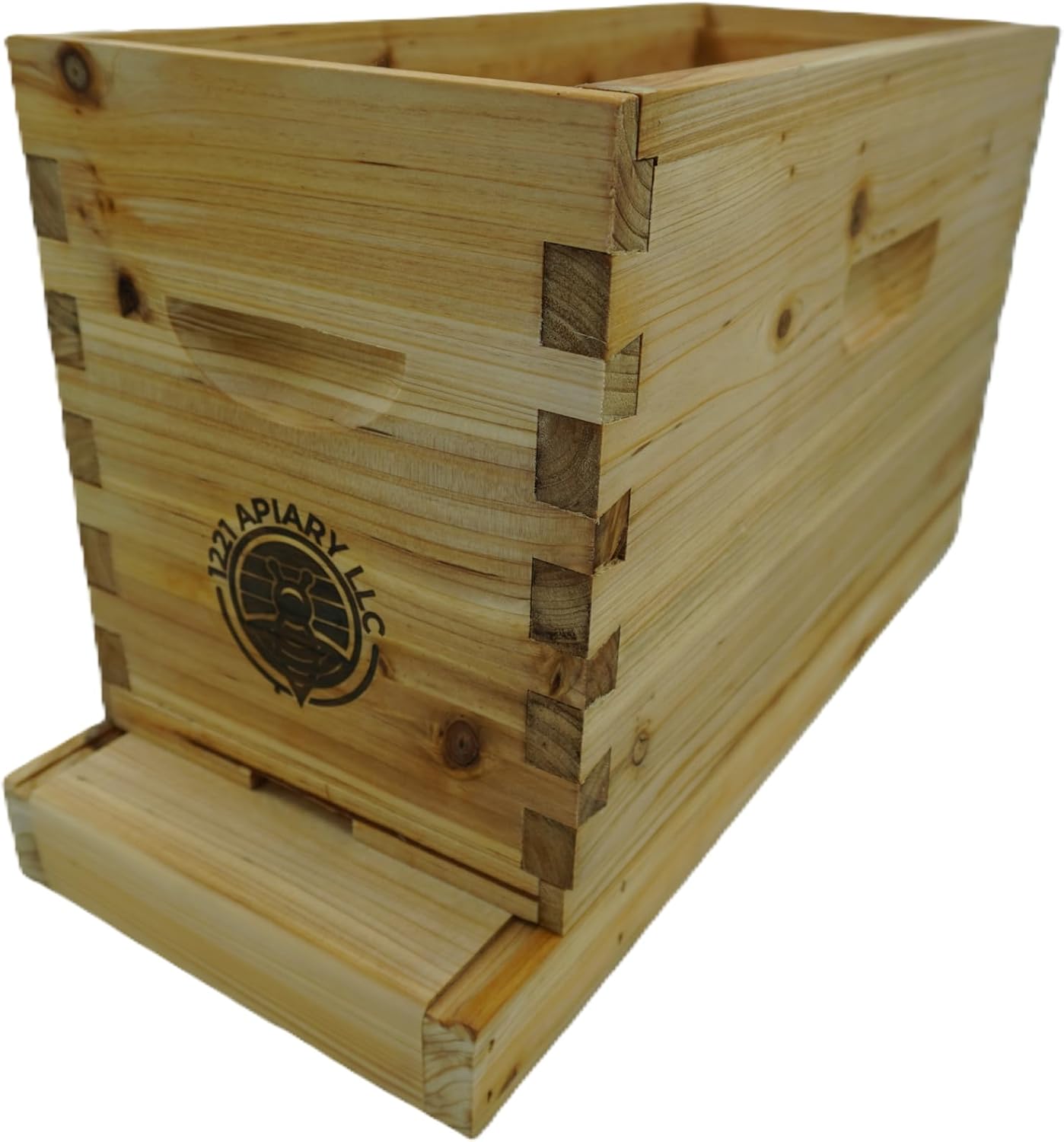 5-Frame Nuc Beehive, 5-Frame Nuc Bee hive, Complete Bee Hive Kit, Coated with 100% Beeswax, w/Ventilated hygienic Bottom Floor & 5 deep Frames with Yellow Plastic Foundation beewax Coated