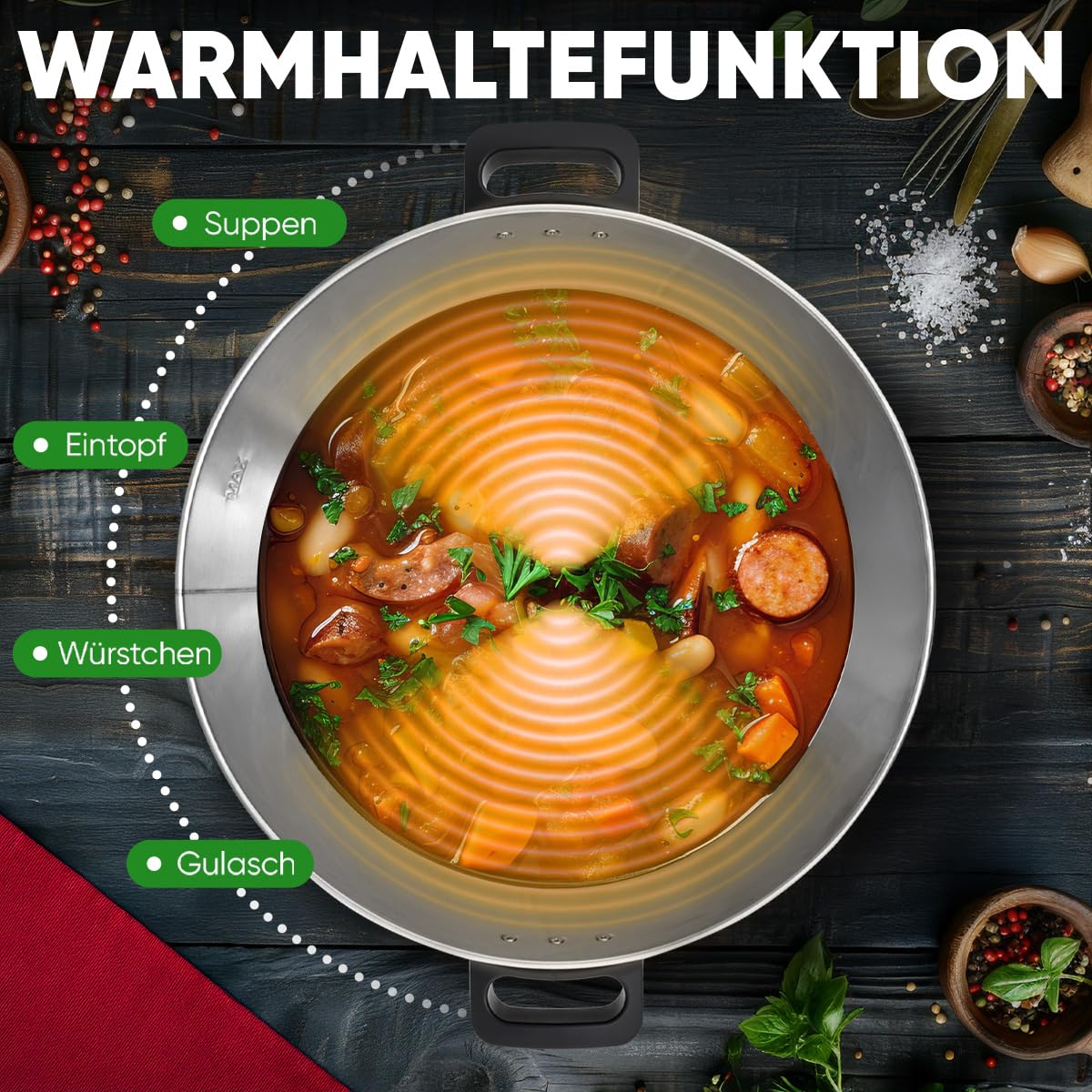 ProfiCook® 2en1 máquina para hervir y bebidas calientes | depósito de 32L | función mantener caliente | 2100W | 30°C - 100°C | hervidor de acero inoxidable | con grifo de vaciado | PC EKA 1283
