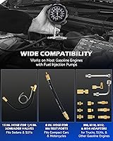 Vista 4 de Kit de prueba de presión de combustible Orion Motor Tech, probador de presión de combustible con manómetro de presión de combustible de 0-140 psi