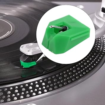 VMN95E Replacement Needle for Audio Technica AT-LP120X Vinyl Record Turntable Compatible with VM95 Series Cartridges Elliptical Stylus(Green)
