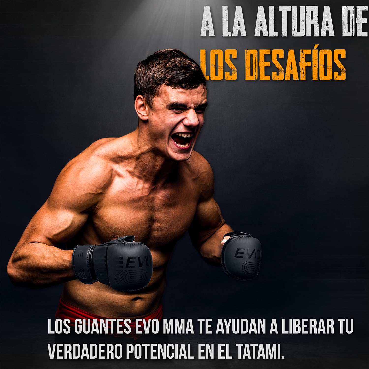 EVO Fitness Guantes MMA Cuero Sparring Karate Grappling Muay Thai Entrenamiento Artes Marciales Lucha Boxeo
