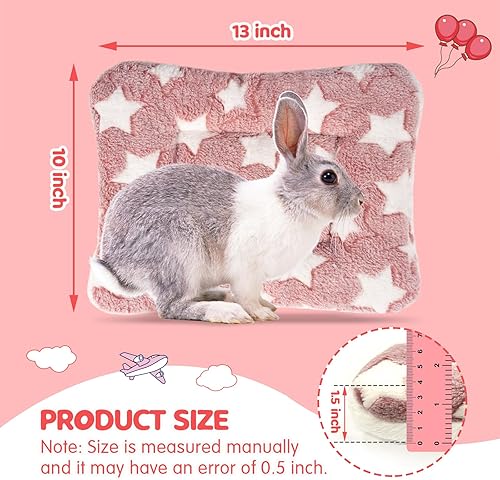 Miniatura 2 de Paquete de 2 camas de conejo, ropa de cama de 10 x 13 pulgadas, lavable y mejorado de grosor (rosa, M)