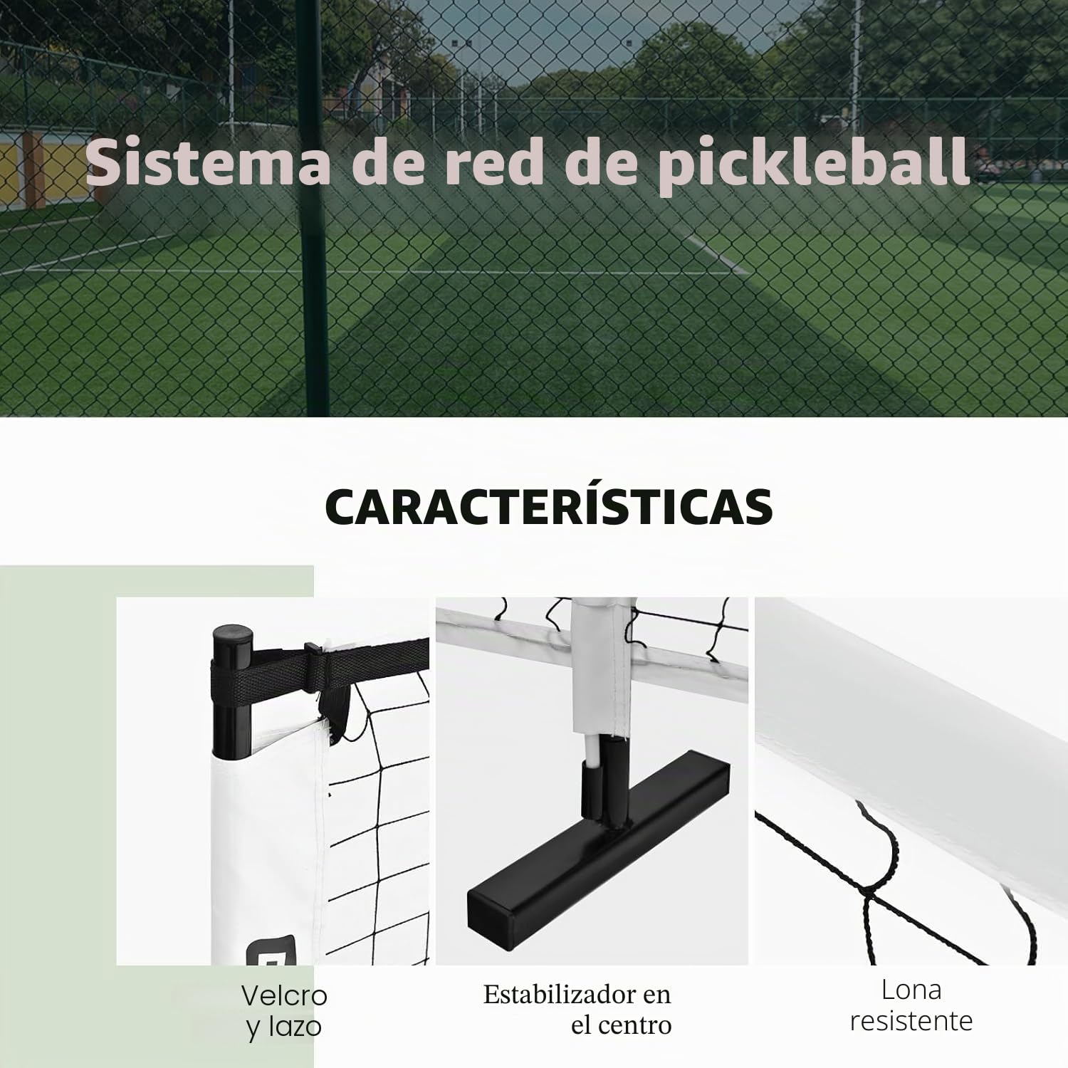 FANTASK Red de Tenis portátil de 670 x 92 cm, tamaño Oficial, con Marco de Metal y Bolsa de Transporte, Color Negro