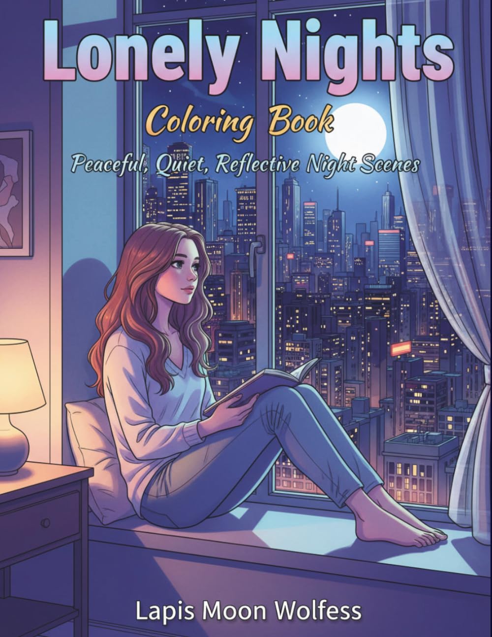 Lonely Nights Coloring Book for Adults: Peaceful, Quiet and Reflective Night Scenes for Relaxation, Calm and Mindful Coloring