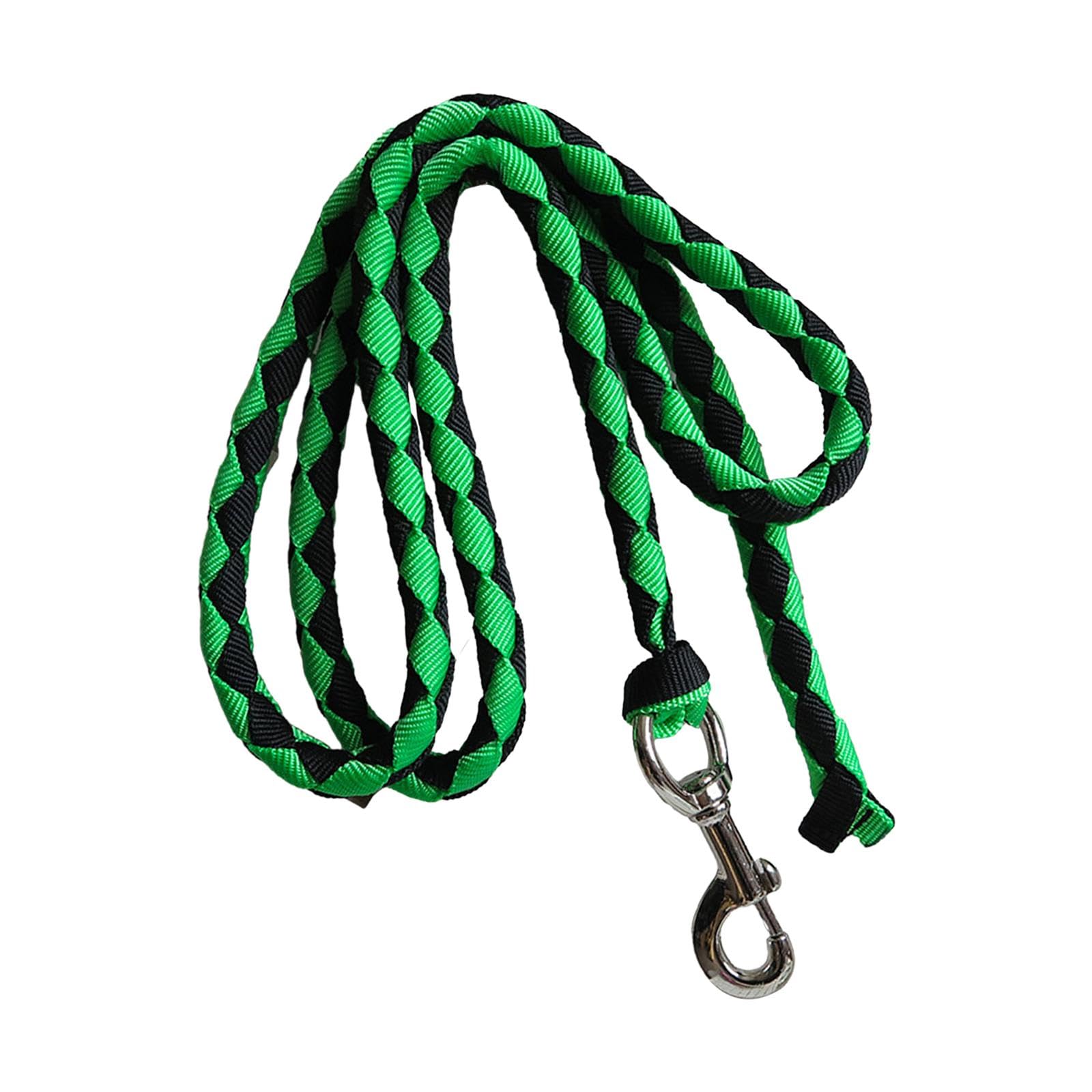 F Fityle Cavallo Corda per Cavallo Fune Guida Intrecciata con Gancio PP Solido per Animali Domestici Adatta a Equitazione Addestramento Esercizi Allevamento, Verde 4 Metri