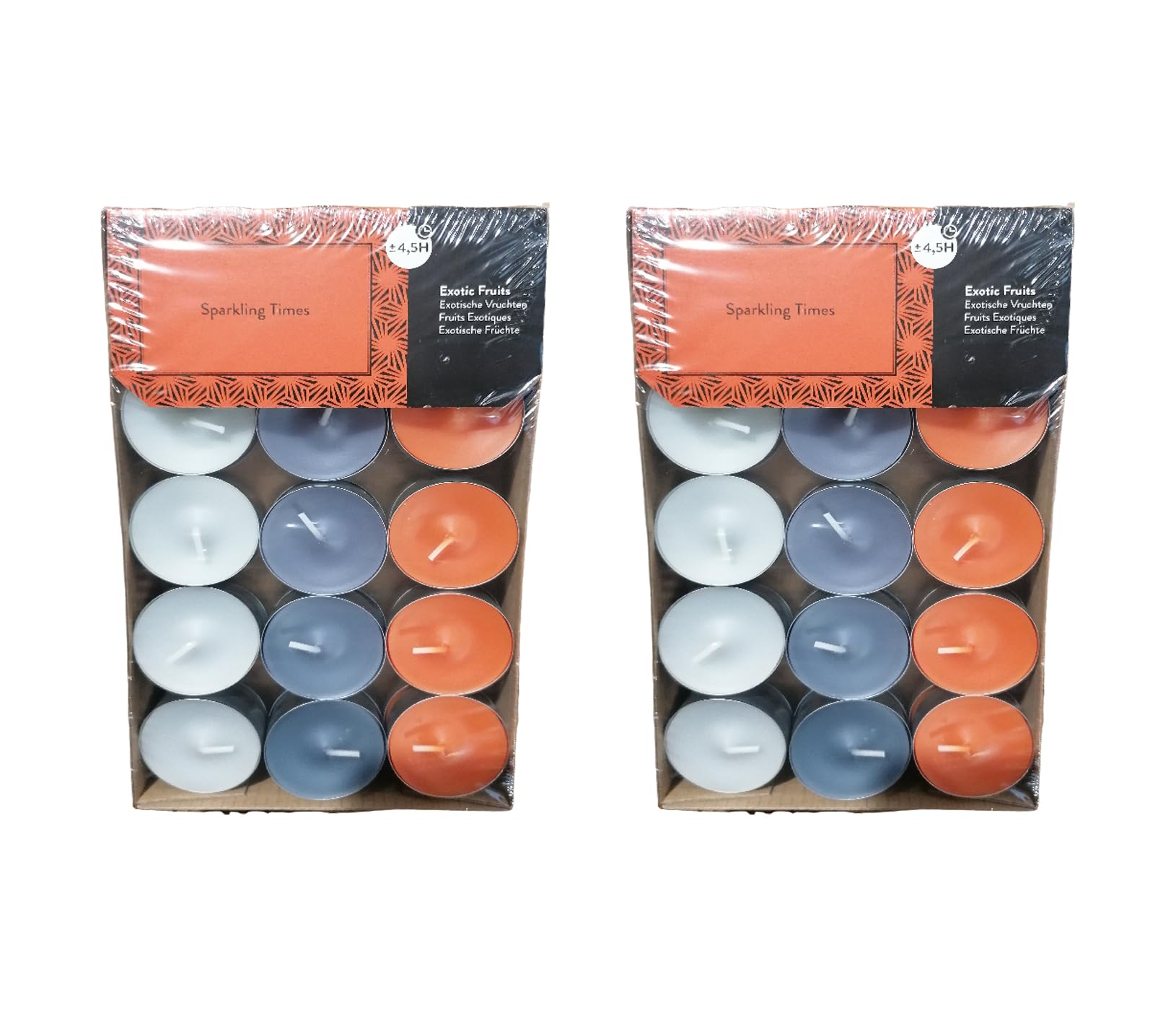 Lumini profumati 2 x 30 pezzi (60 lumini da tè) – Durata della combustione: 4,5 ore, senza fuliggine, per portacandele, candelabri, Natale, regalo, decorazione, matrimonio, gastro (profumo: frutta