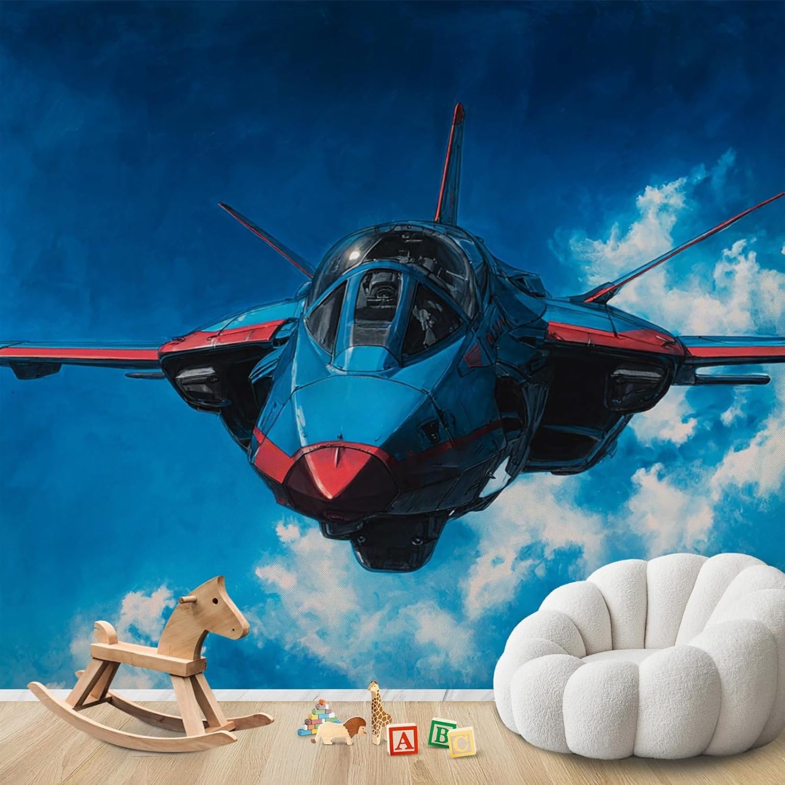 Kfjhgbdshhj 3D Mural Photo Wallpaper Fighter Jet Aeroplane Sky Modern Living Room Bedroom Children's Room Decoration Motif Wallpaper,400Cmx280cm Wall Sticker - Background Wall - Painting - Poster