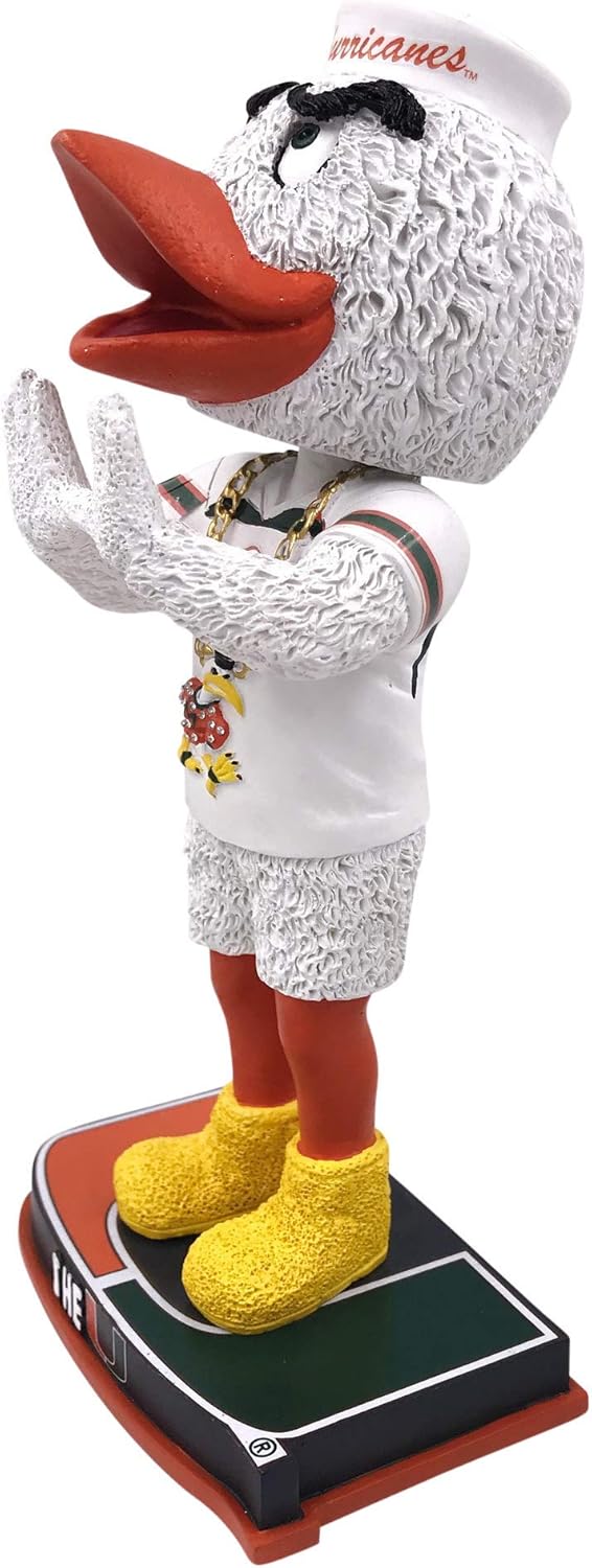 Sebastian The Ibis Miami Hurricanes 2018 Turnover Chain White Jersey Bobblehead NCAA : Sports & Outdoors