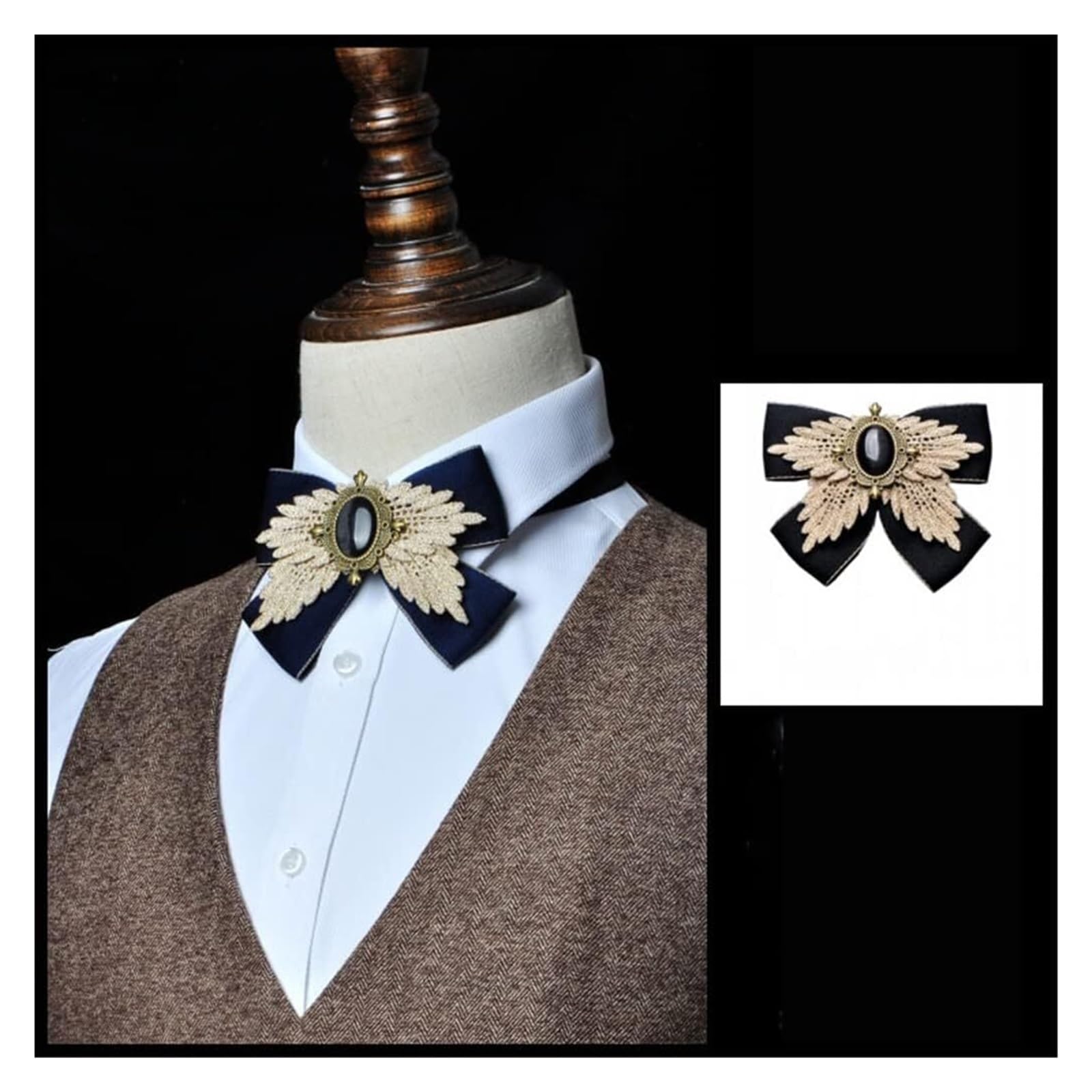 Cravatte, Abito Formale da Uomo Papillon Ospite Matrimonio Sposo Groomsmen Colletto da Sposa Fazzoletto da Taschino Fiore (Color : D, Size : 9.5 * 12.5cm)
