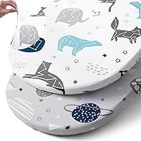 Vista 61 de BROLEX - Juego de sábanas elásticas ajustables para moisés, paquete de 2 sábanas para moisés/colchón, unisex, para niños y niñas, ultra suave, búho