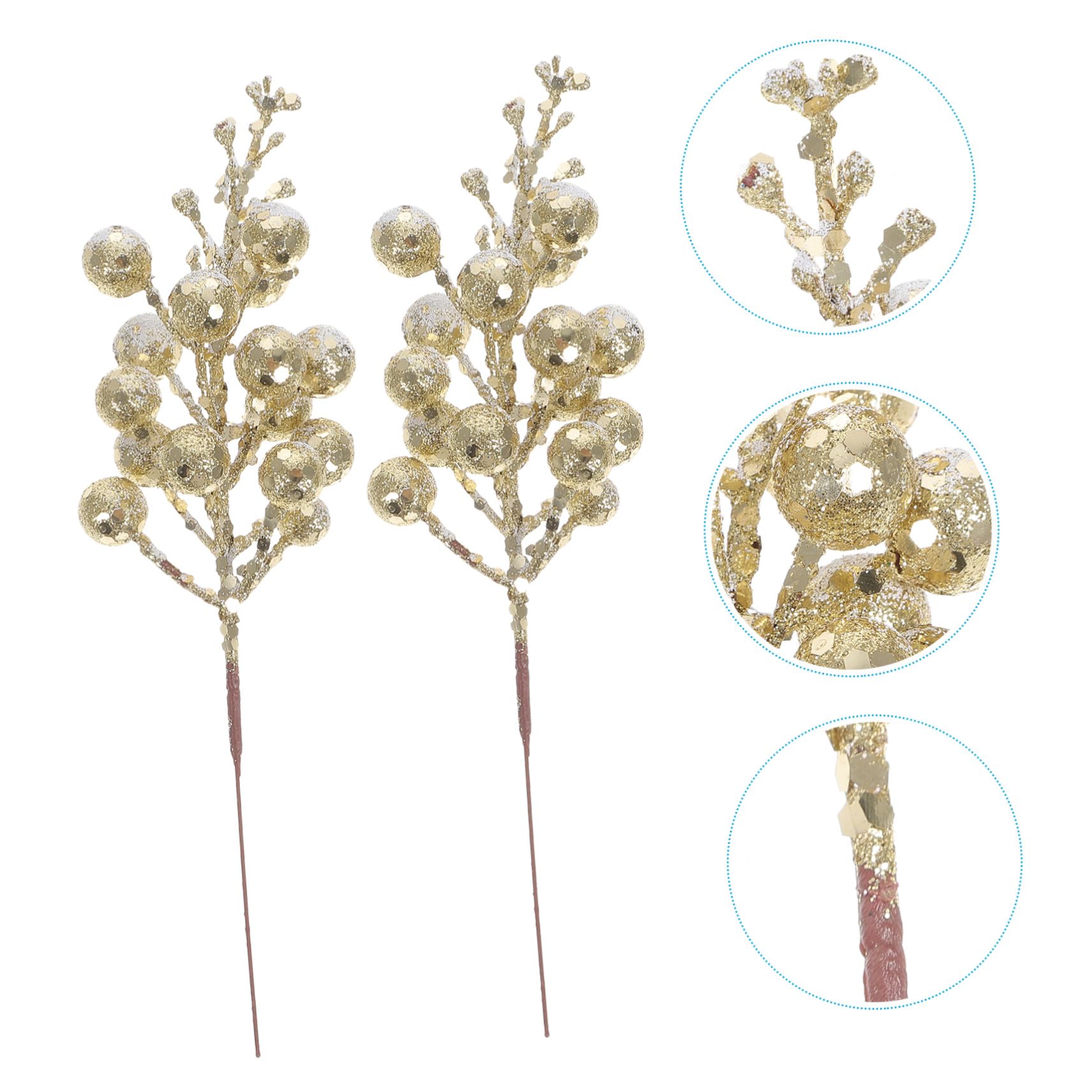 10pezzi Steli di Bacche Glitterate Artificiali per Decorazioni Natalizie Bacche Finte per Ghirlande di Natale Rami per Alberi di Natale