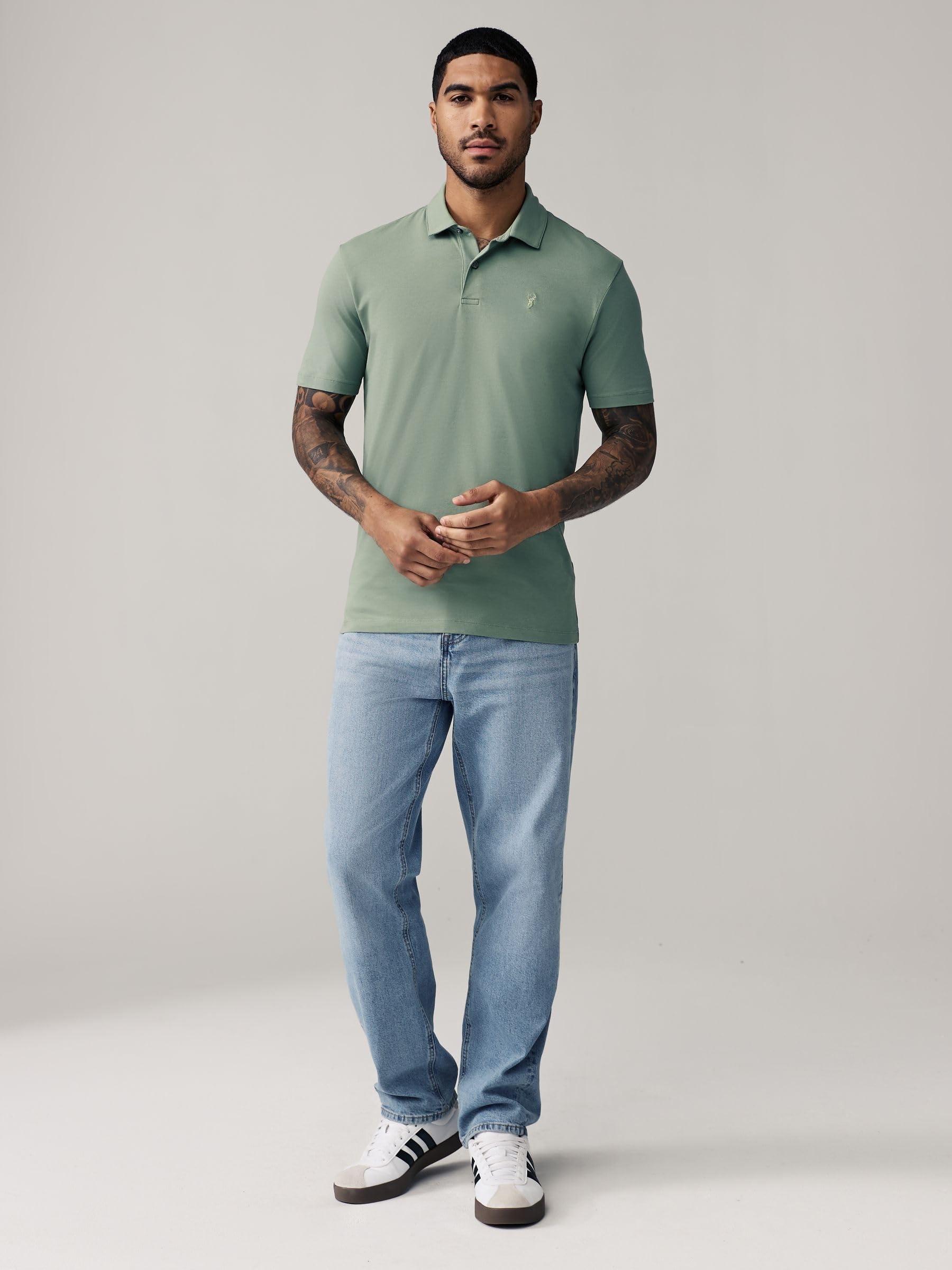 NEXT Hombres Pack de 5 Polos de Punto de Manga Corta de Corte Slim