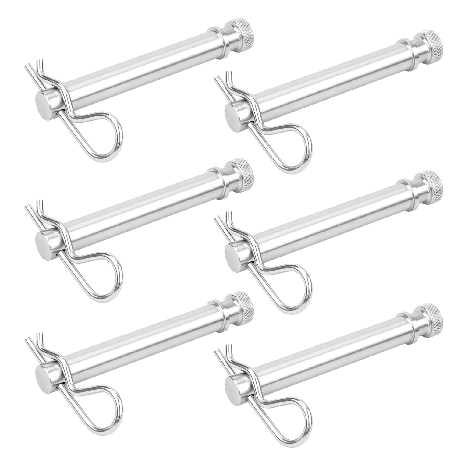 TS35010 Stainless Steel Trailer Hitch Pin and Clip for B&W 2" & 2.5" Receiver Trailer Hitches Tow and Stow Pins - Pack of 6