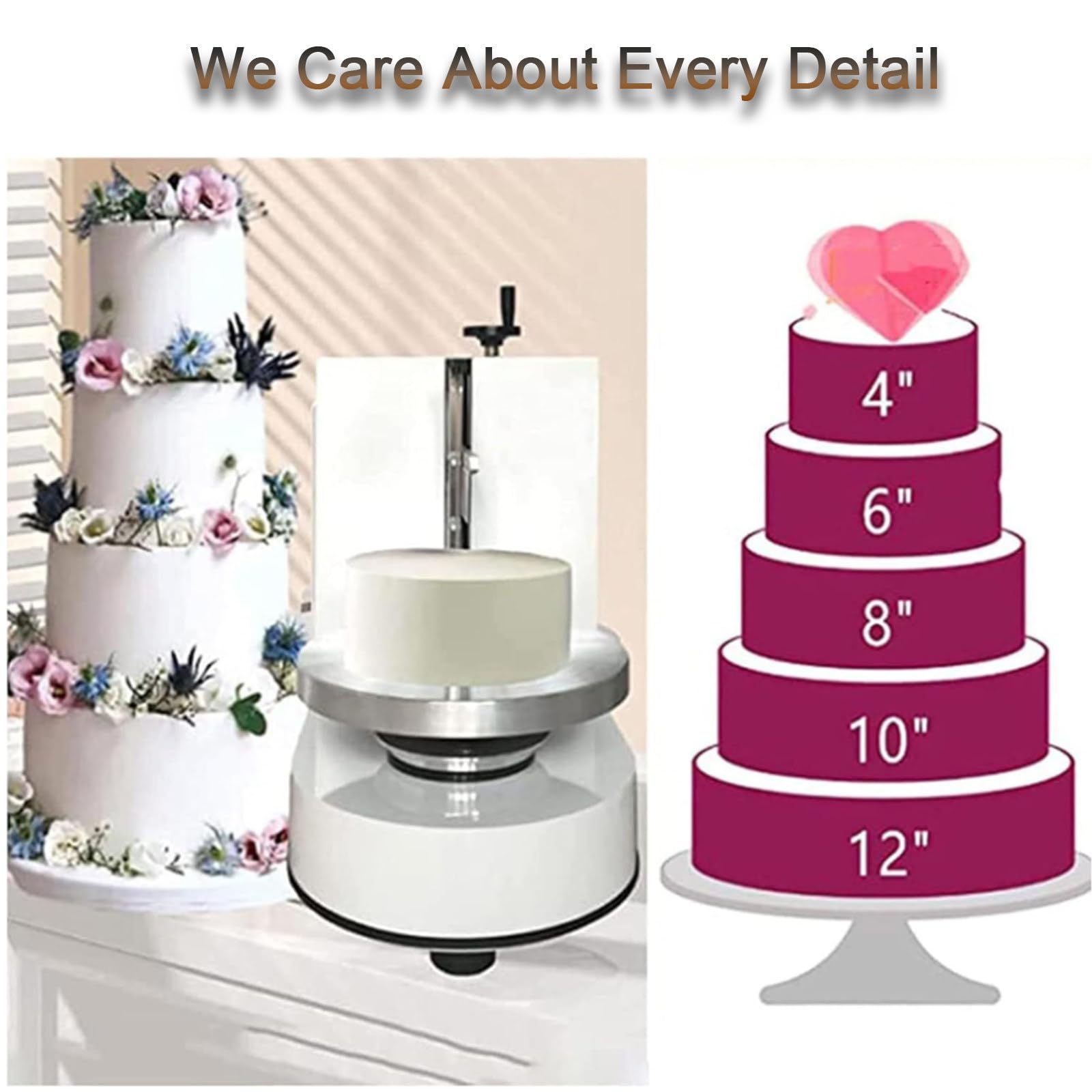 Esparcidor automático de crema para tartas de 4 a 12 pulgadas, perfecto para pasteles de cumpleaños, crema y mermelada, máquina de cocina fácil de usar