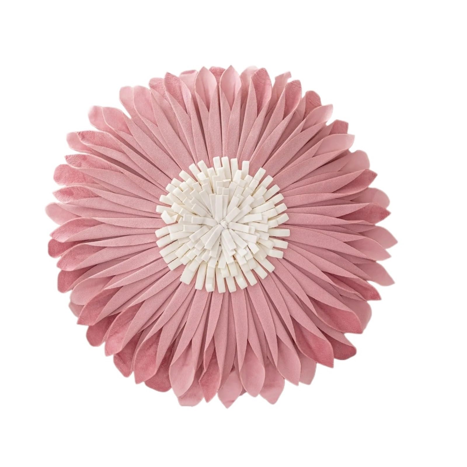 LCKKJHG Velvet 3D Three-dimensional Chrysanthemum Cushion Cover Manual Splice Pillowcase White Round Pillow Covers(Purple)