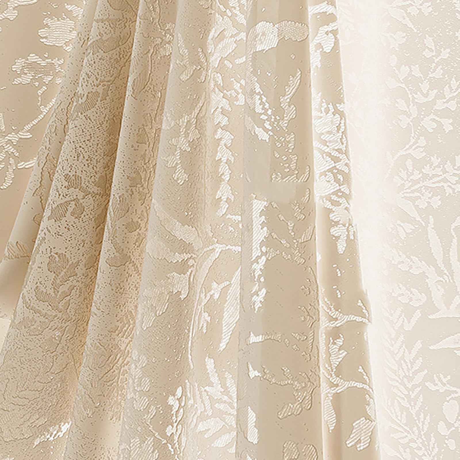 Generico Tenda Doccia Idrorepellente con Motivo Floreale in Rilievo, Tenda da Bagno traslucida Che Protegge la Privacy con Ganci,Bianca,150x200cm(59x79inch)