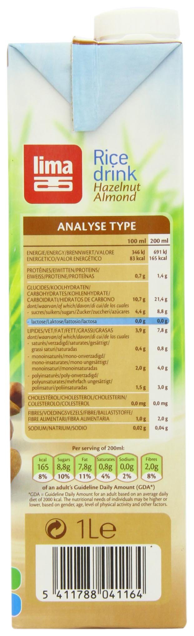 LIMA Rice Drink Haselnuss Mandel, 4er Pack (4 x 1 kg)