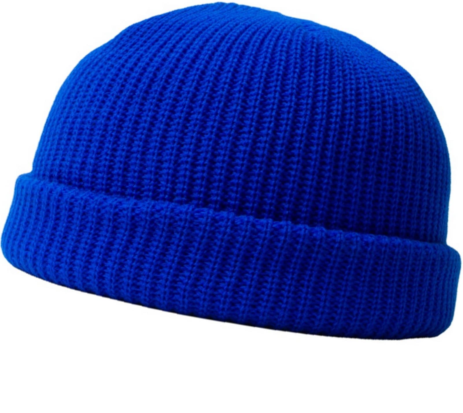 Faringoto Fisherman Knit Cuff Beanie Cap Winter Watch Hat Roll-up Edge Skullcap Blue