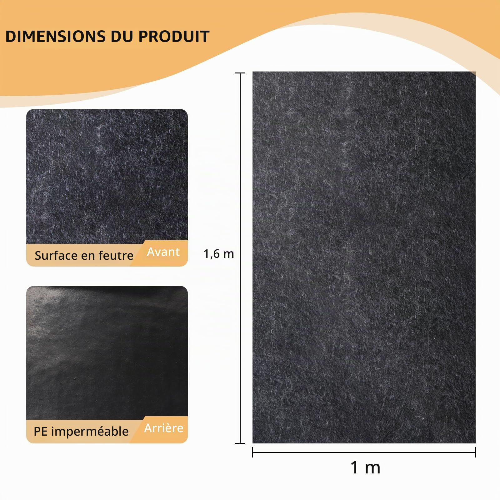 Les-Theresa Tapis de sol imperméable lavable pour protéger le sol de l'abri de l'usure (100 x 160 cm)