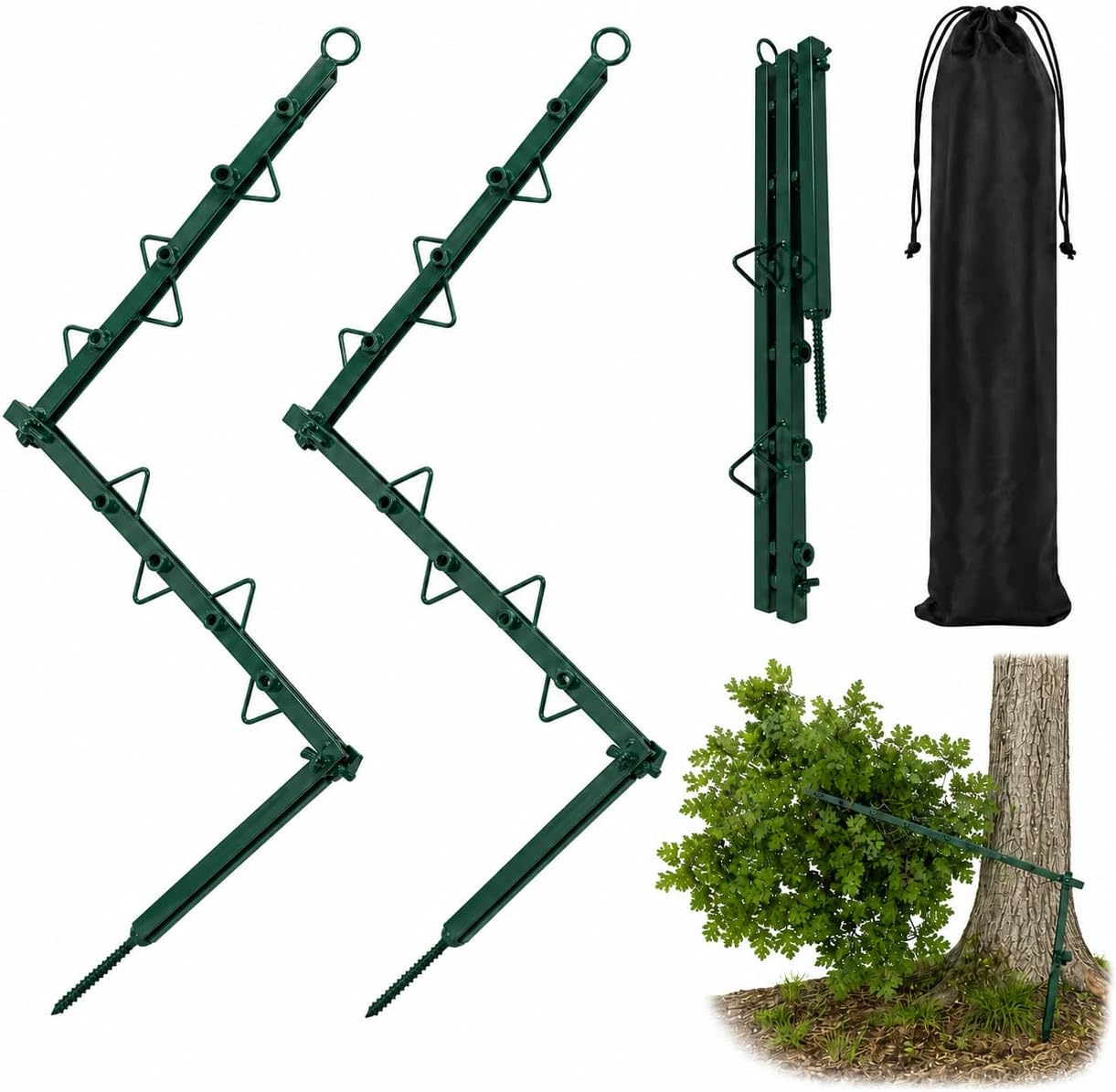 2PCS Hunting Camouflage Stand, Multi-Hook Branch Cover Support, Foldable, Creates a Realistic Leaf Effect, Provides Natural Cover for Bow Hunting of Deer and Turkeys