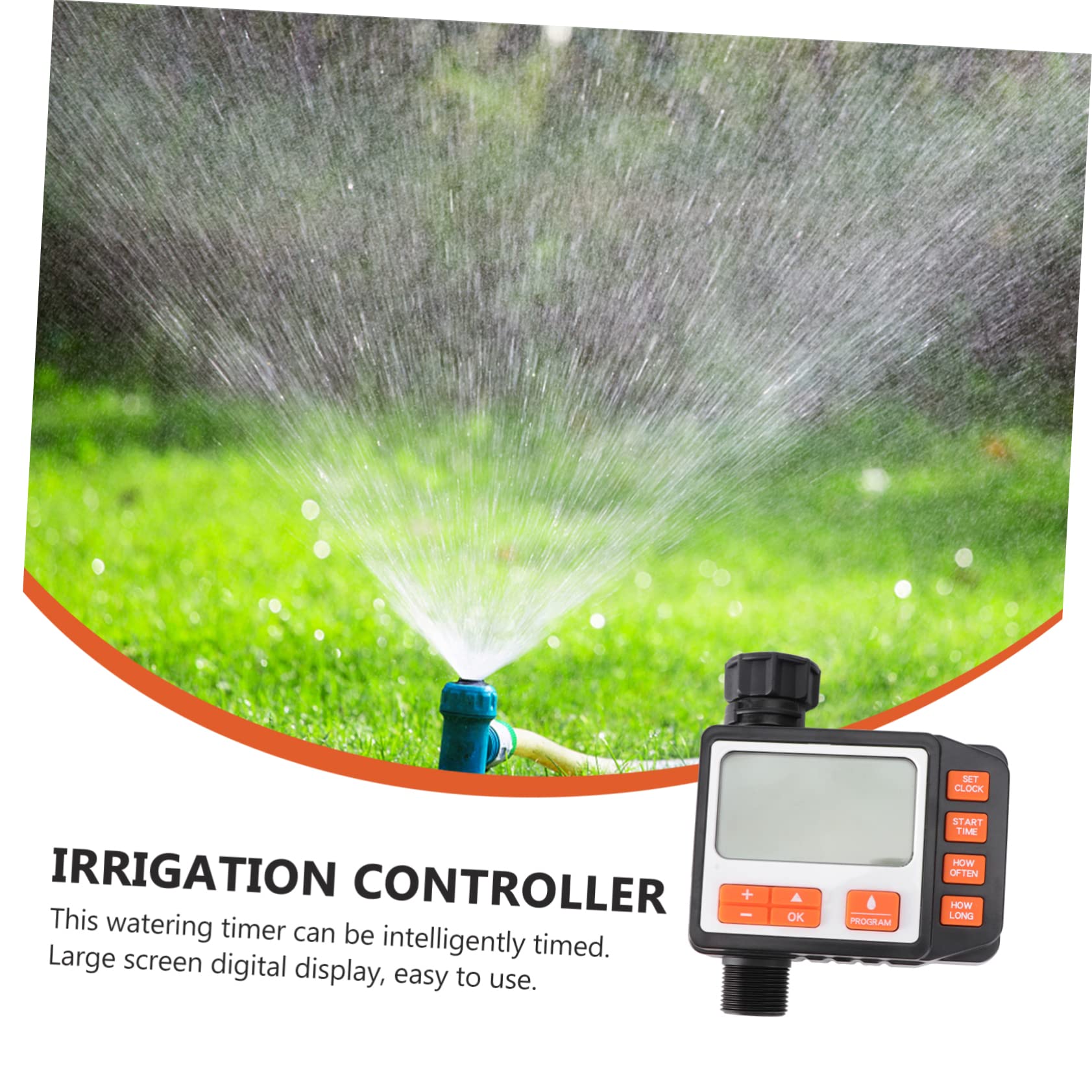 Timer Elettronico per Irrigazione a Goccia Abs Nero Display per Annaffiatura Automatica a Orario Fisso
