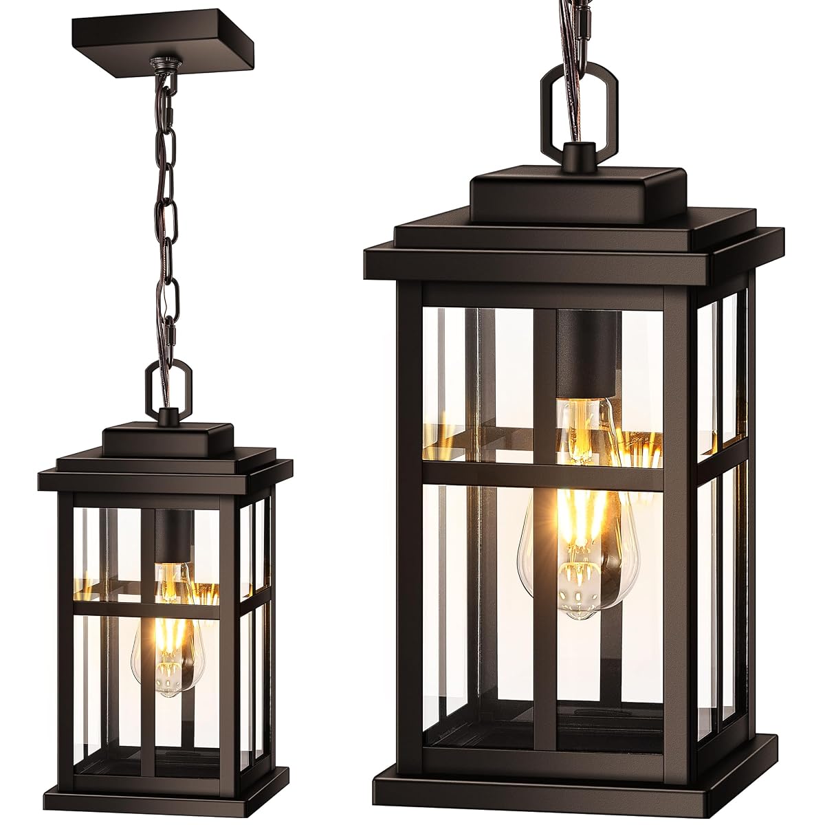OPAXIS Large Outdoor Pendant Lights forPorch Bronze Hanging Exterior Light