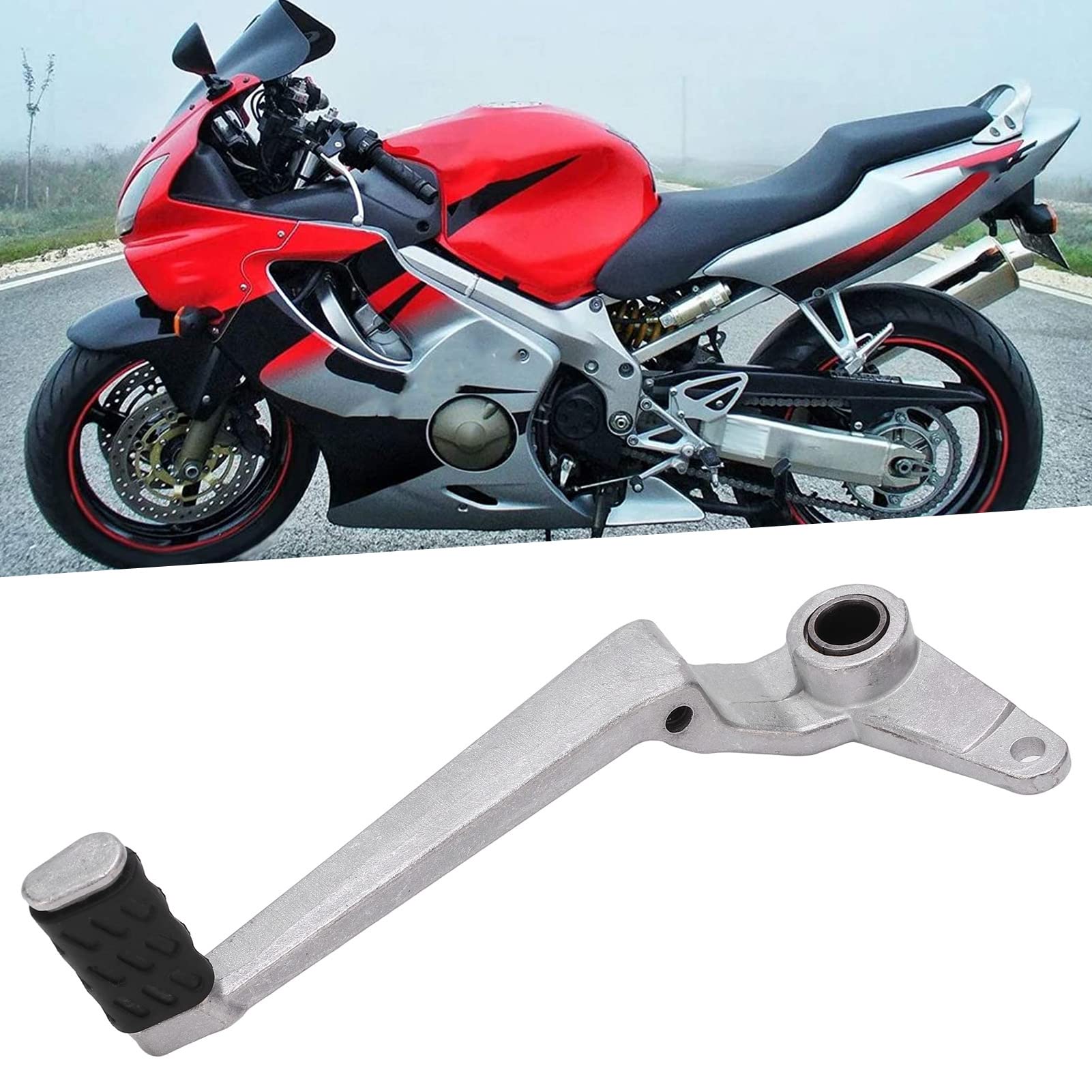 Fydun Palanca del Pedal del Freno Trasero, Palanca de Cambios de Motocicleta Aluminio de Alta Dureza Plata Recambio para Monsters 696 2009‑2013
