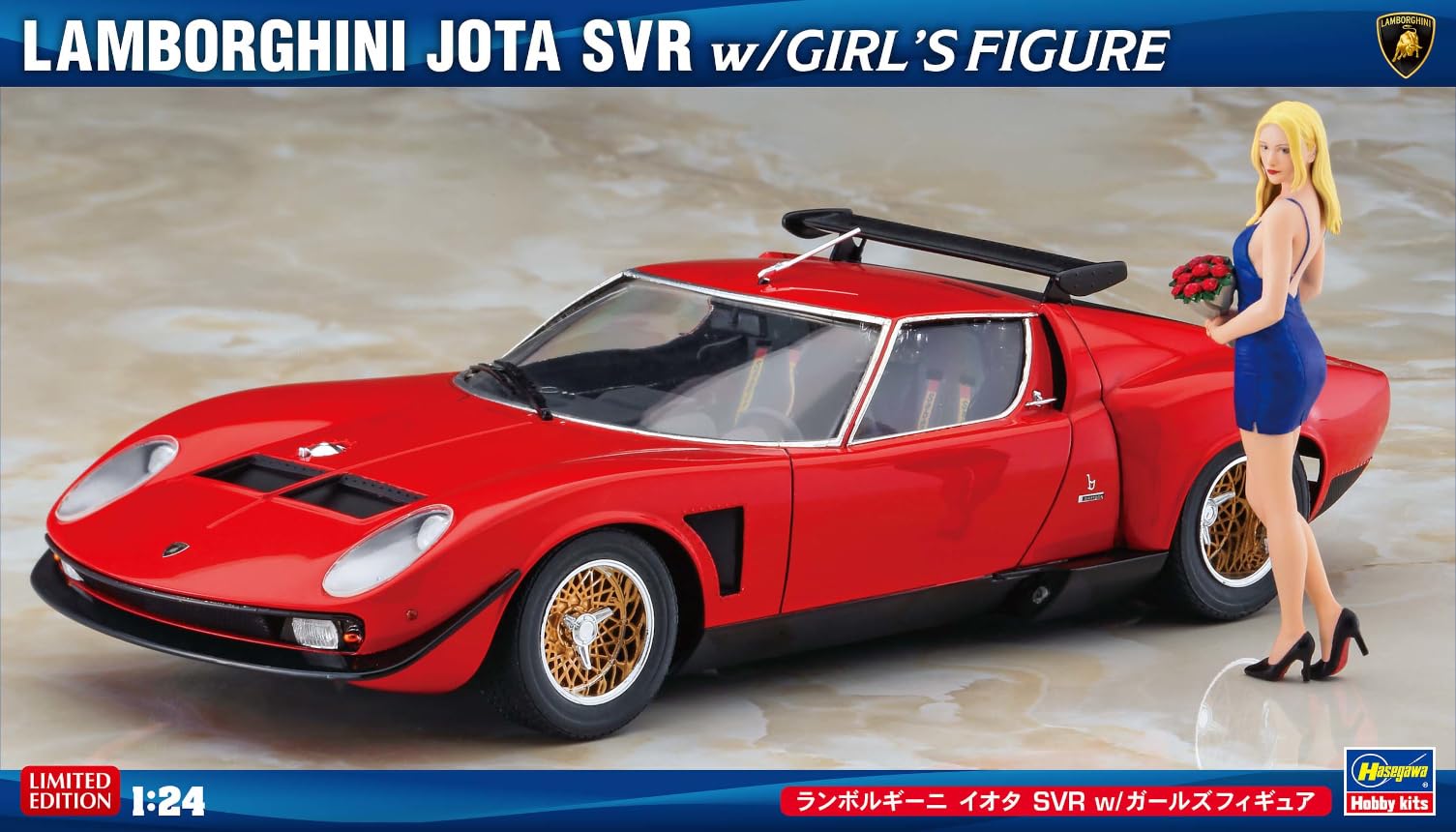 Hasegawa 652479-1/24 Lamborghini Jota SVR z figurką - skala 1:24