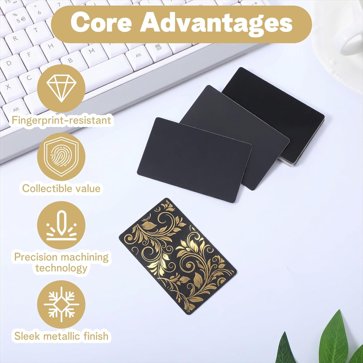 50pcs Metal Business Cards,0.8 mm Thickness Aluminum Business Card Blanks for Laser Engraving Home Office Customer DIY Gift Plate Invitations, 86 x 54 mm