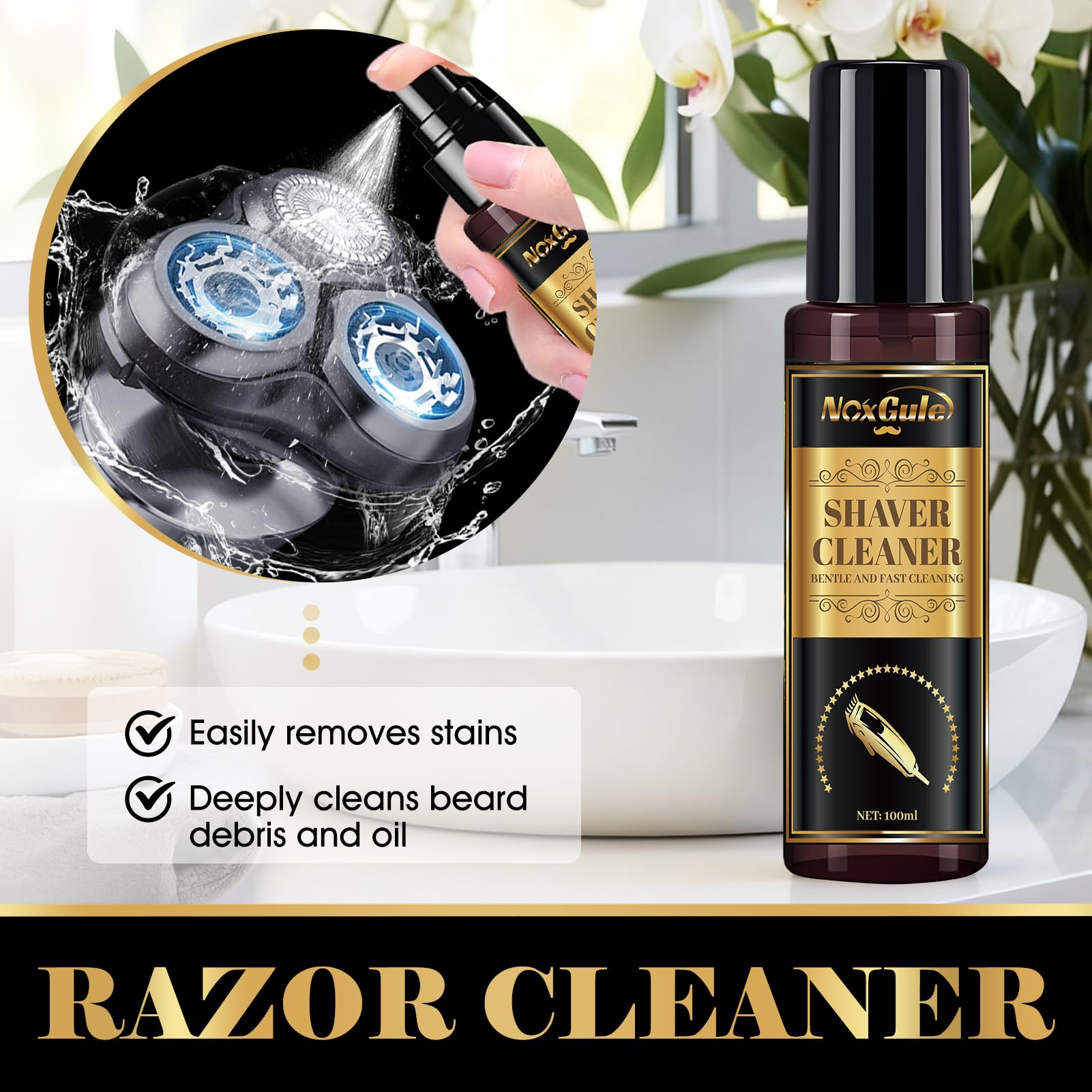 Środek do czyszczenia głowicy tnącej, olej 120 ml do maszynki do strzyżenia włosów | Płyn do czyszczenia golarki 100 ml, smarowanie, ochrona przed rdzą, odporność na zużycie, wydłużenie żywotności ostrza