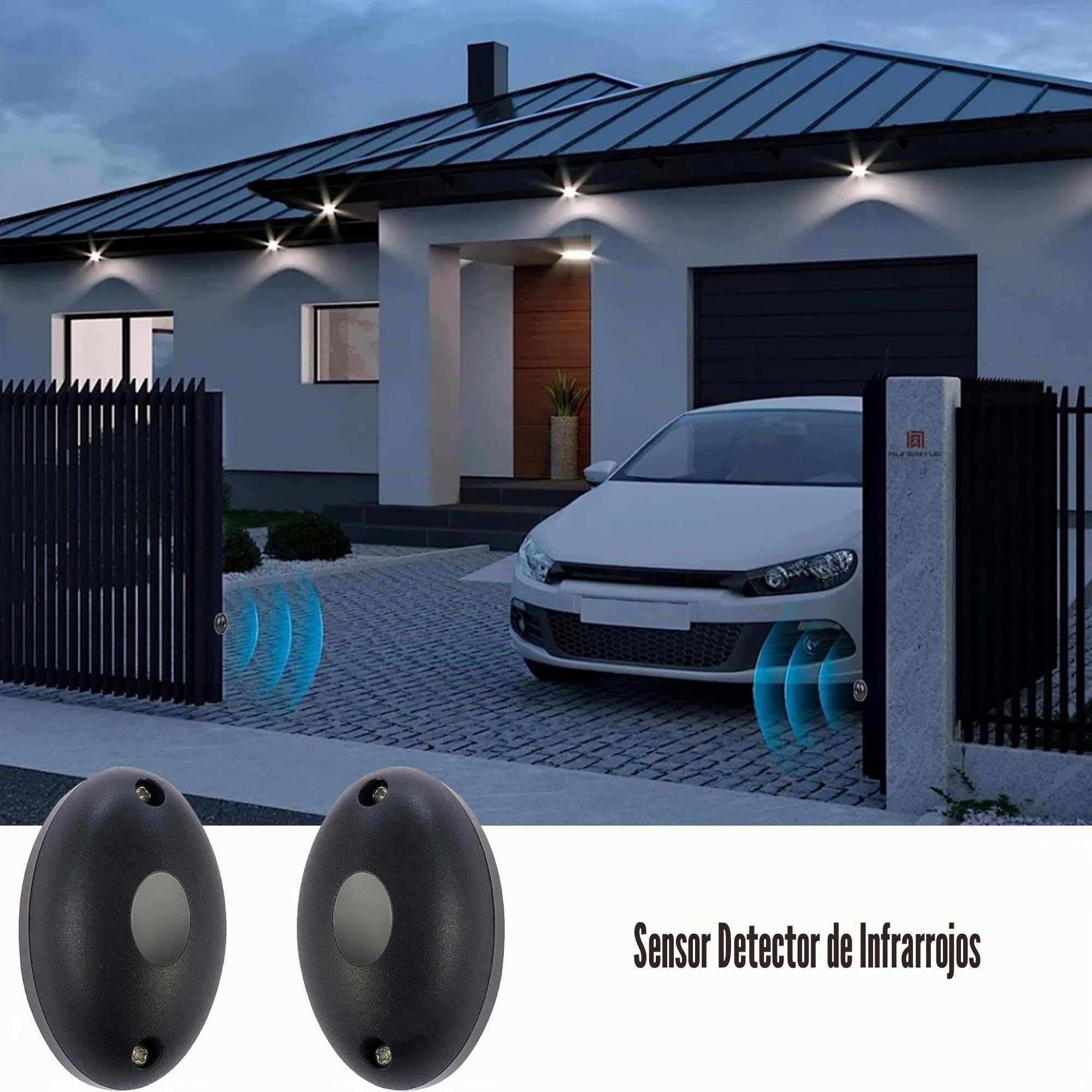 Par de fotocélulas universales para puerta automática de infrarrojos de exterior 12 V/24 V CA/CC, alcance 15 metros, salidas Relay N.C. / N.O.