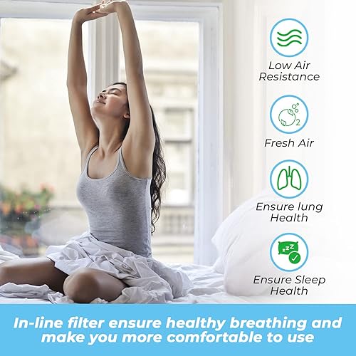 Miniatura 7 de Paquete de 3 filtros de ajuste universal en línea para máquinas CPAP y BiPAP - Mejora tu experiencia CPAP con estos filtros, para tubo CPAP de 0.866