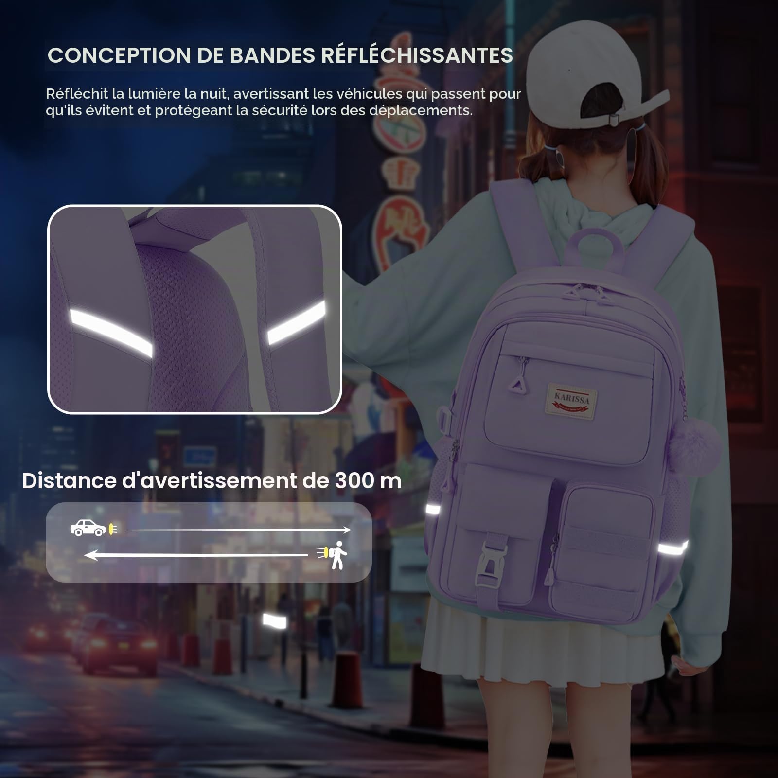 Amythe Sacs à Dos pour Filles 2 Pièces, 29L Sac Ecole avec Sac de Shopping, Ensemble de Cartable pour Fille de L'école Primaire et Collège, Sac D'école pour Enfant CM1 CM2 à 6ème