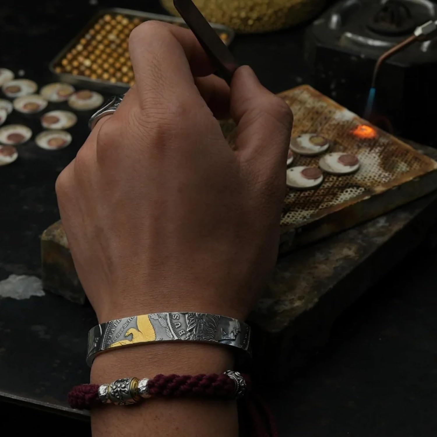 Morgan Silver Coin Bracelet – Handcrafted 90% Silver 1921 Morgan Dollar Adjustable Bracelet, Dual-Sided Eagle & Liberty Design, Unisex Vintage Heritage Jewelry - Image 6