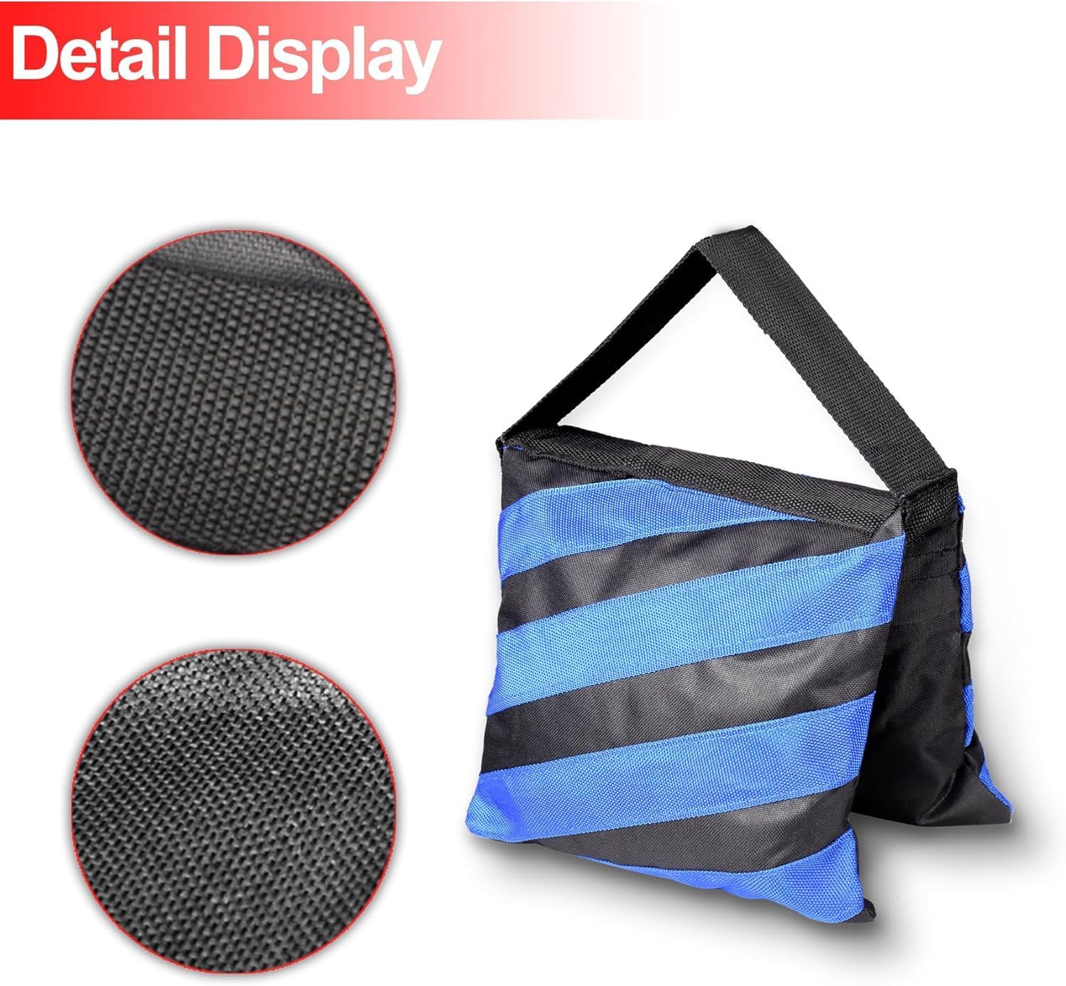EMART Strapazierfähiger Sandsack mit Federklemmen – Fotografie-Foto-Video-Studio, Bühnen-Filmgewichtssäcke für Foto-Video-Studio, Lichtständer, Galgenarm-Stative, Sandsack, 4 Packungen und 6 Klemmen,