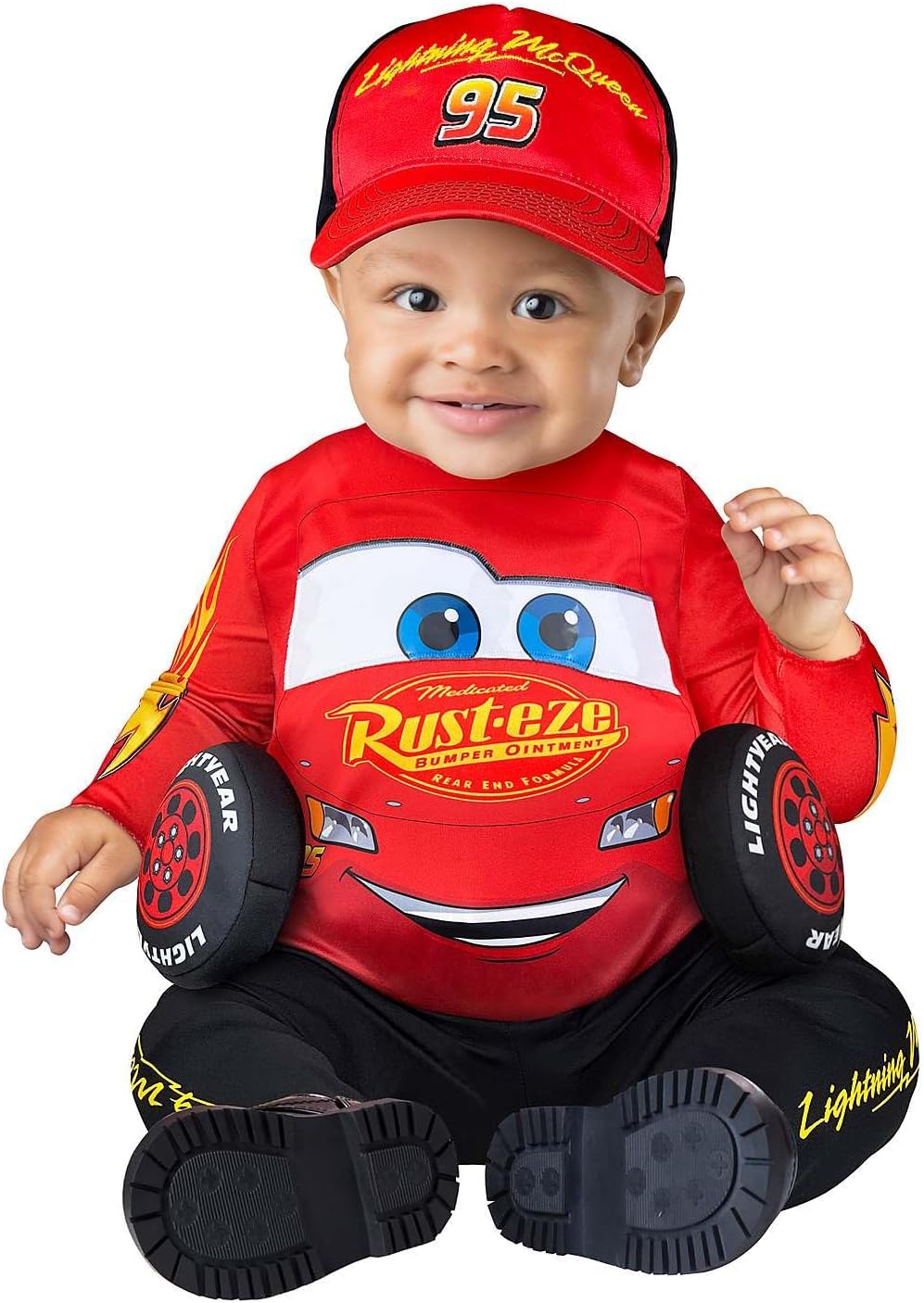 Spirit Halloween Cars Baby Lightning McQueen Costume, Officially licensed, Race Car Outfit, Disney Pixar Costume