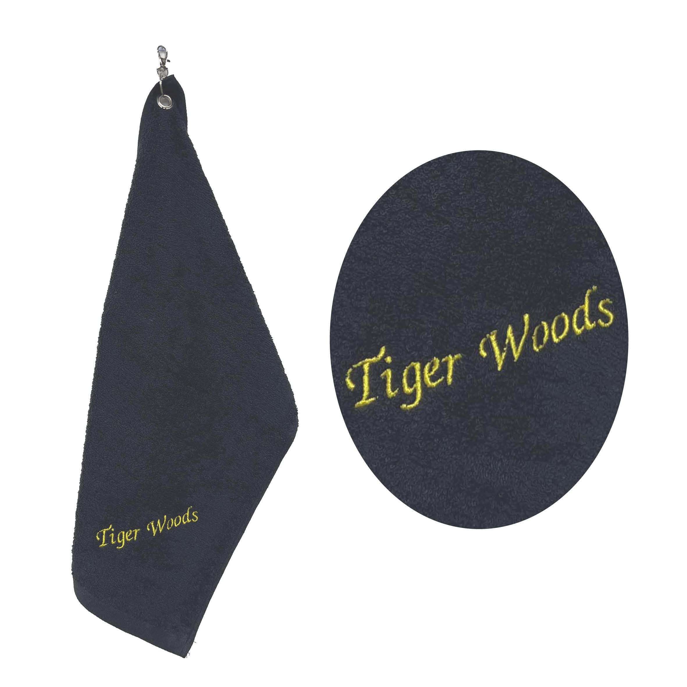 CYDPrinting Personalised Golf Towel Sports Towel Embroidered 6 Different Designs (Name Only)