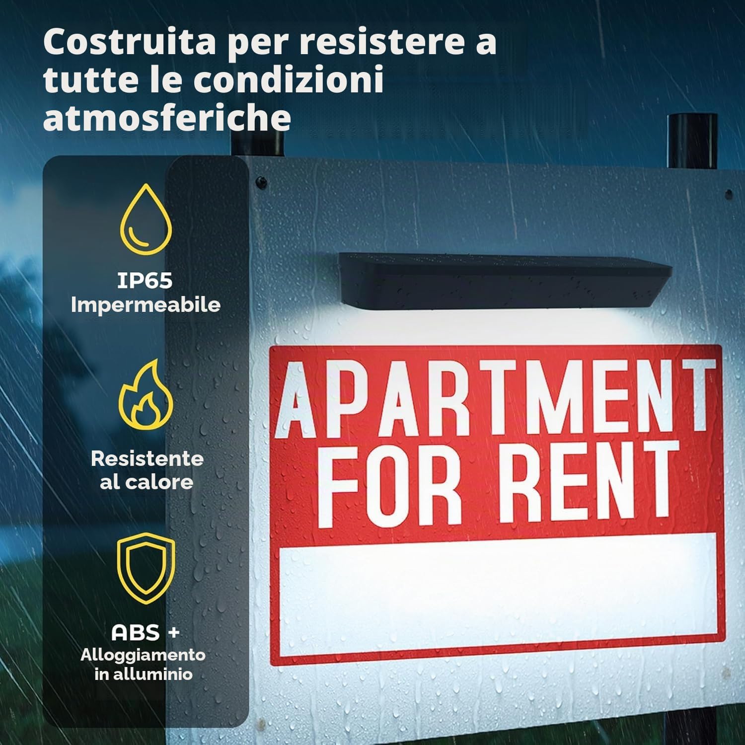 BRIGHTICONIC Luci solari per esterni senza fili LED insegne regali per agenti immobiliari in affitto prossimamente confezione da 2