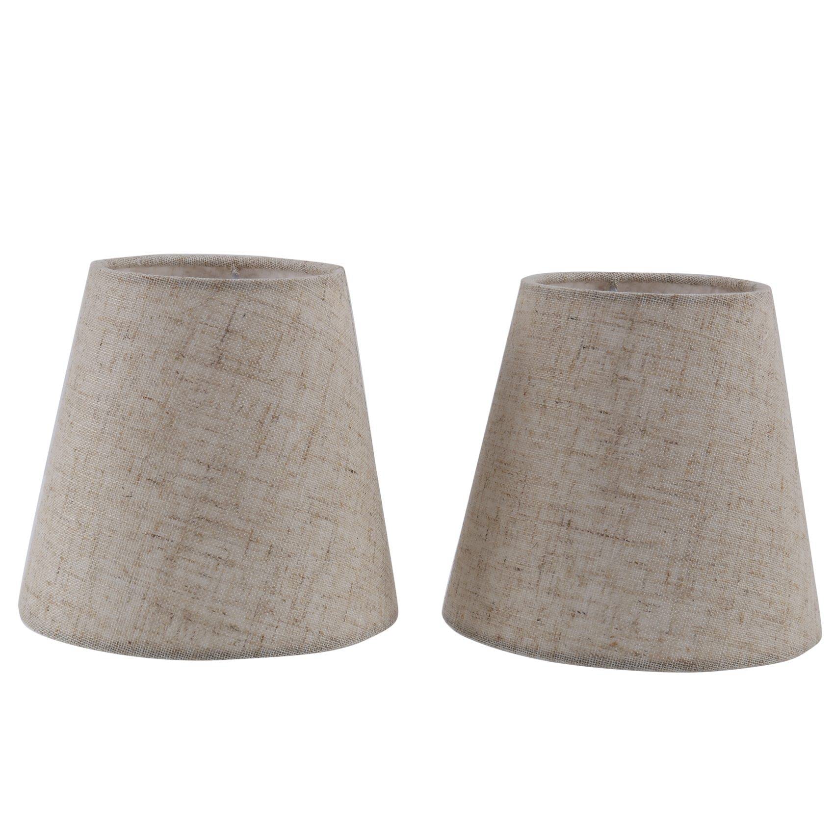 Jaopary Linen 2Pcs Small Lamp Shade Cloth Lamp Cover Chandelier Lamp Dust Cover Fabric Lamp Accessory For Table Lamp And Floor Light