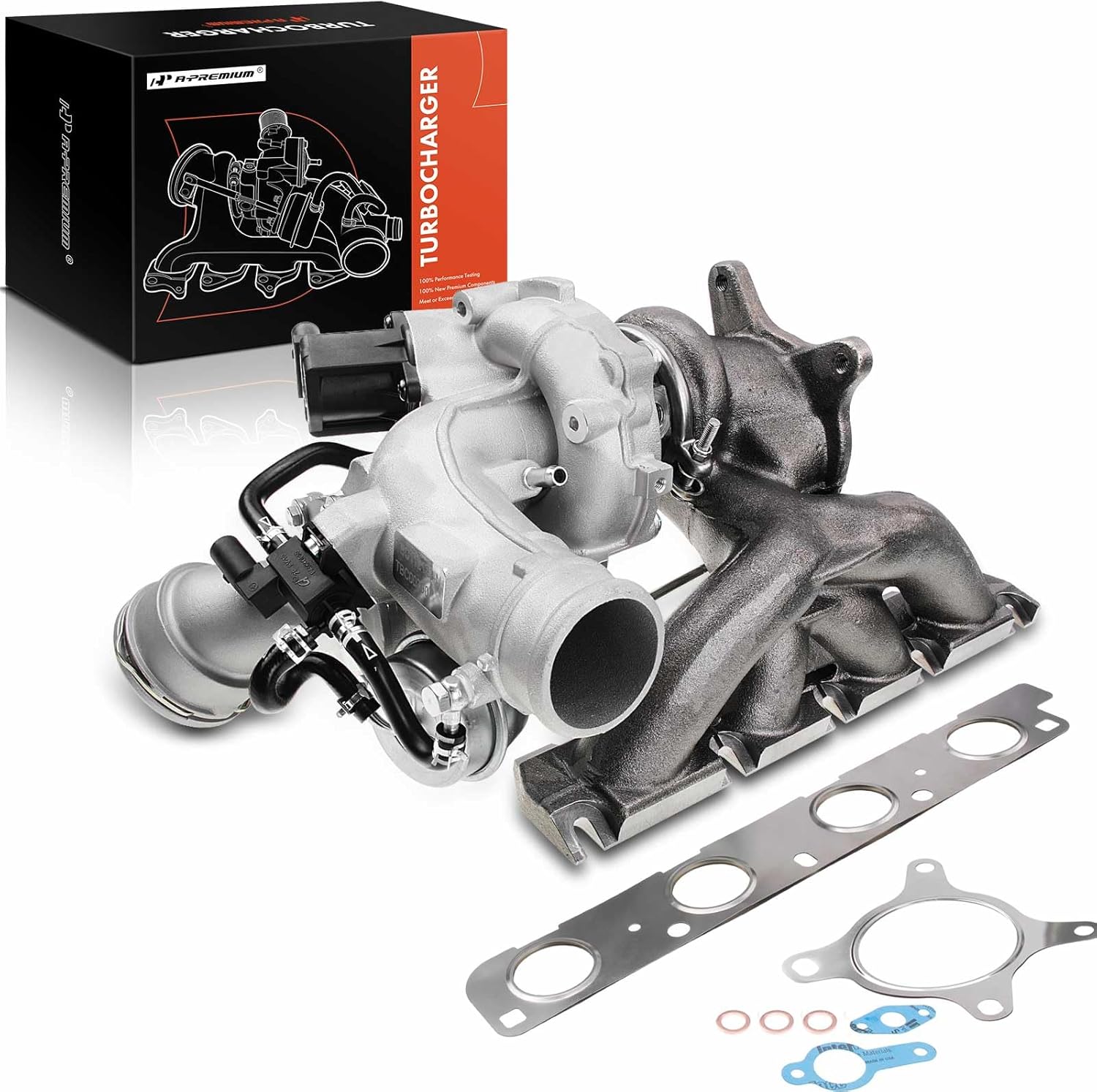 A-Premium K03 Complete Turbo Turbocharger with Gasket Kit Compatible with Audi & Volkswagen Models - for Tiguan, for Jetta, A3, Q3, A3/Q3 Quattro, Beetle, CC, GTI - 2.0L CCTA, # 06J145701N, 06J145701T