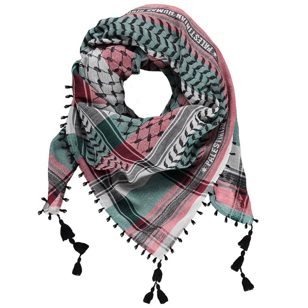 Palestinian Human Rights Keffiyeh/Shemagh with Tassel, Woven 100% Cotton scarf