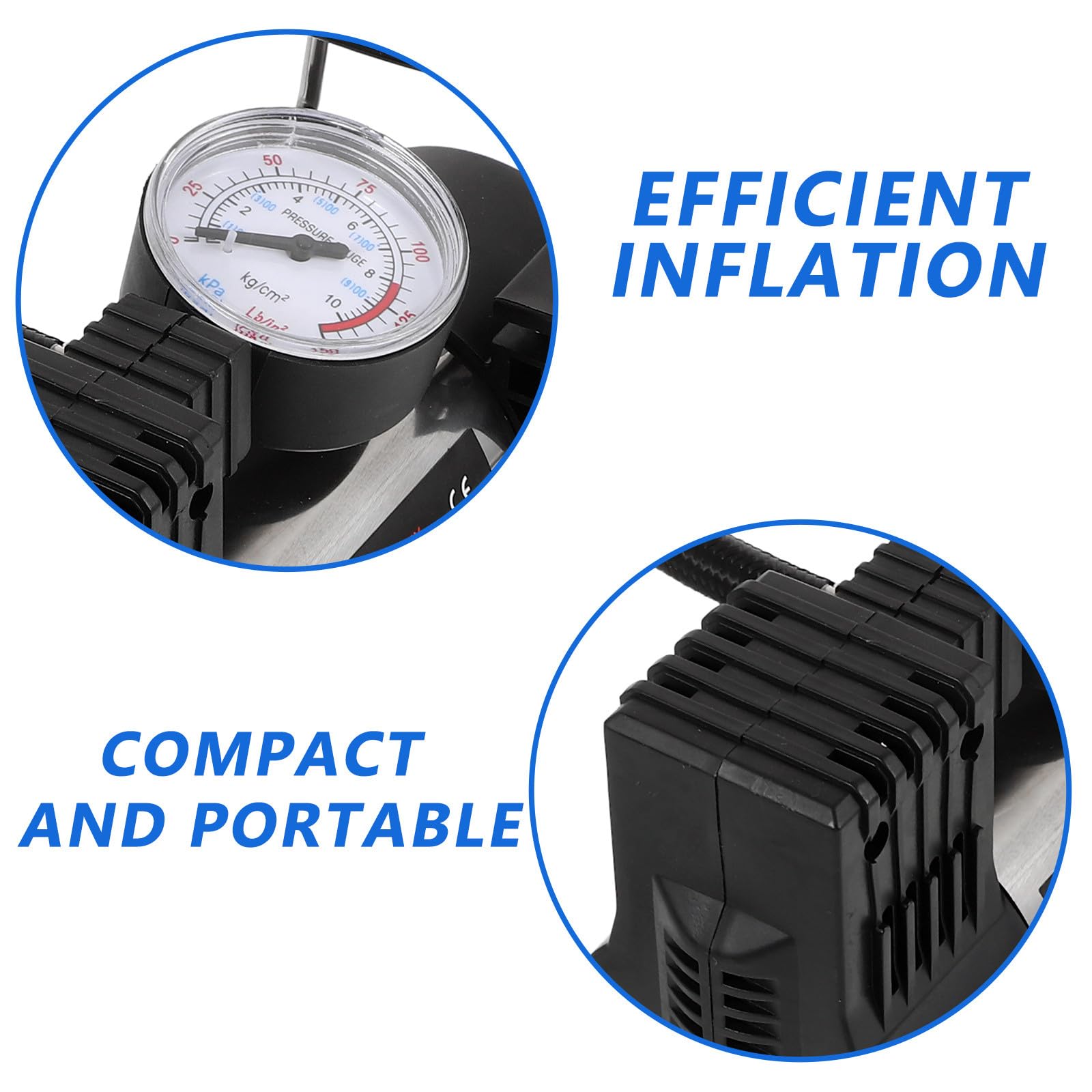 ABOOFAN Compresseur Air Portable Psi Pompe Électrique Gonfleur Pneus Voiture Vélo Moto avec Démarrage One-click Compact et Léger pour Camping et Urgence
