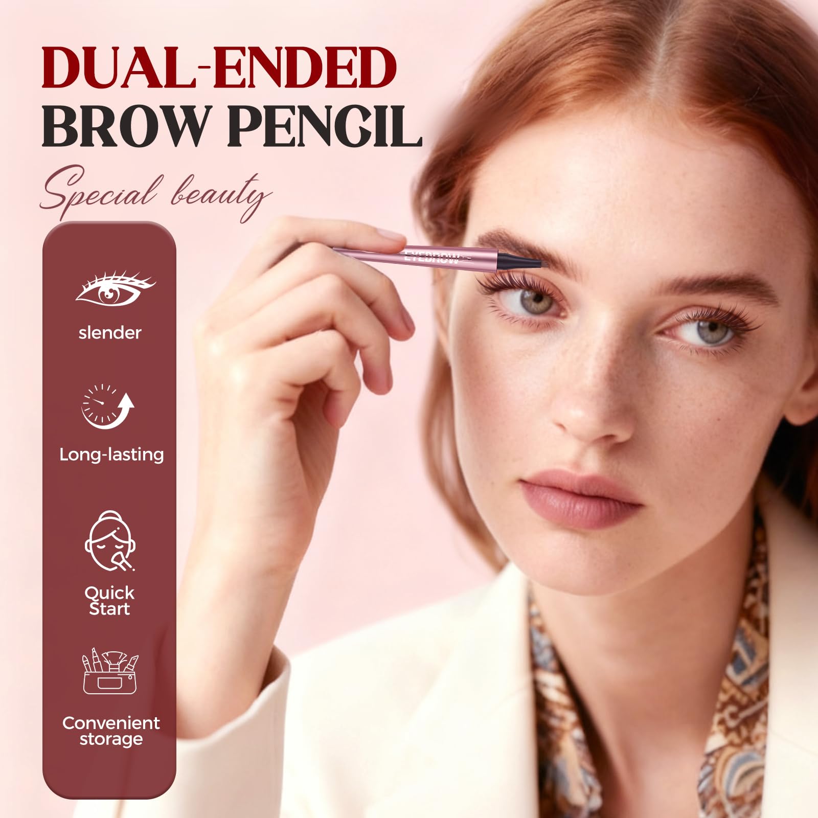 Microblading Eyebrow Pen, 2026 New 4-Tip 3D Eyebrow Pencil, Waterproof Long-Lasting Fine Stroke Contouring Pen, Premium Natural Brow Makeup for All-Day Wear (Light Coffee) - 3