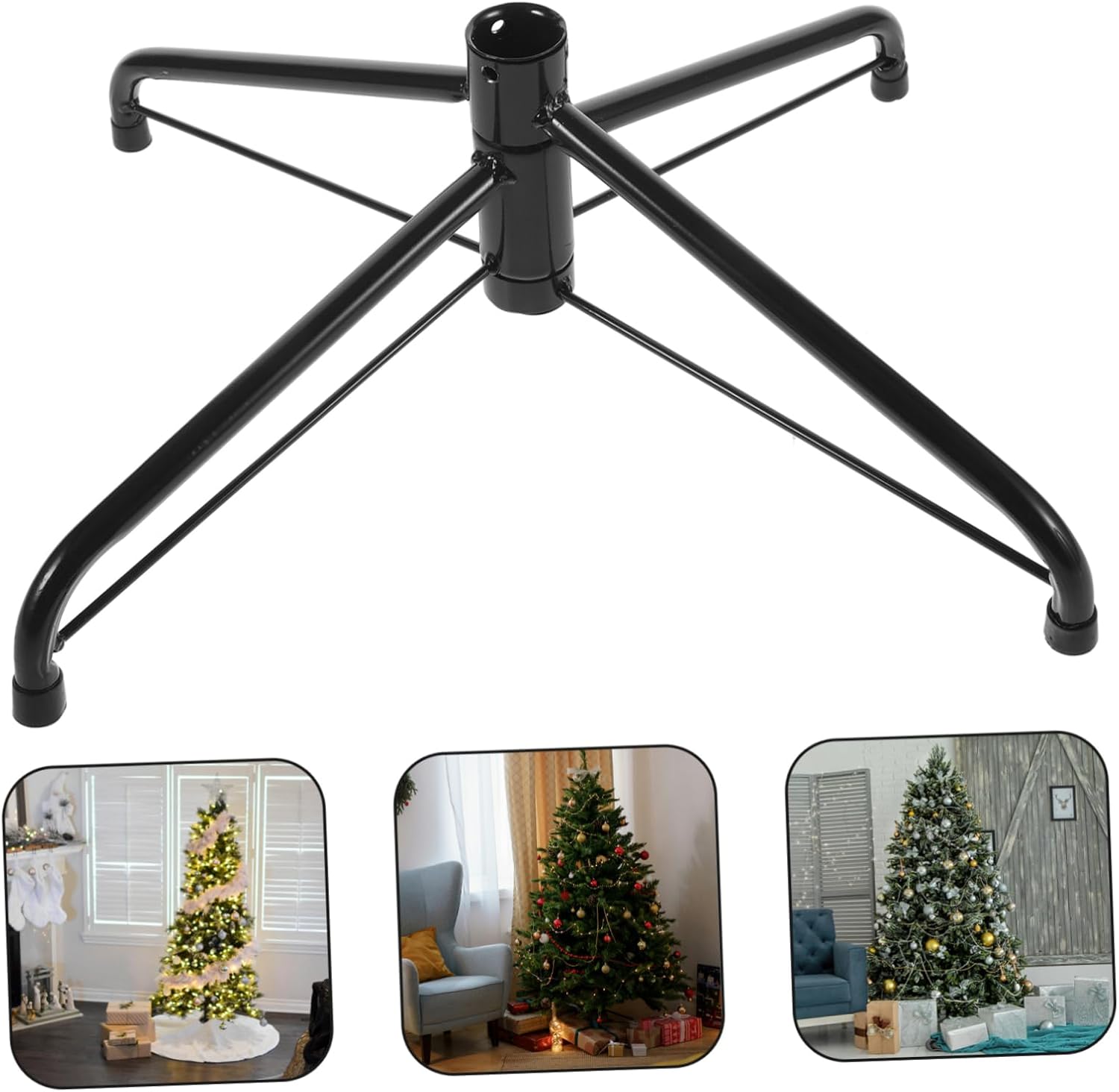GALPADA Metal Tree Stand for Artificial Christmas Trees Elegant Easy to Assemble Base for Holiday Decor Suitable for Both Robust Design