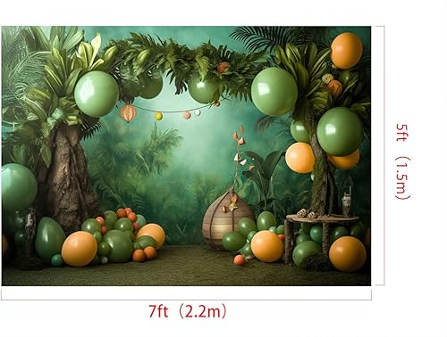 Miniatura 2 de Kate Telón de fondo de globos de bosque de 7x5 pies para niños, tela impresa sin costuras, fondo de fotografía, estudio de fotografía
