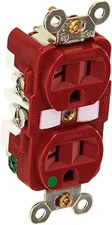 Hubbell HBL8300RMRI MRI Receptacle, Hospital Grade, 20 amp, 125V, 5-20R, Red