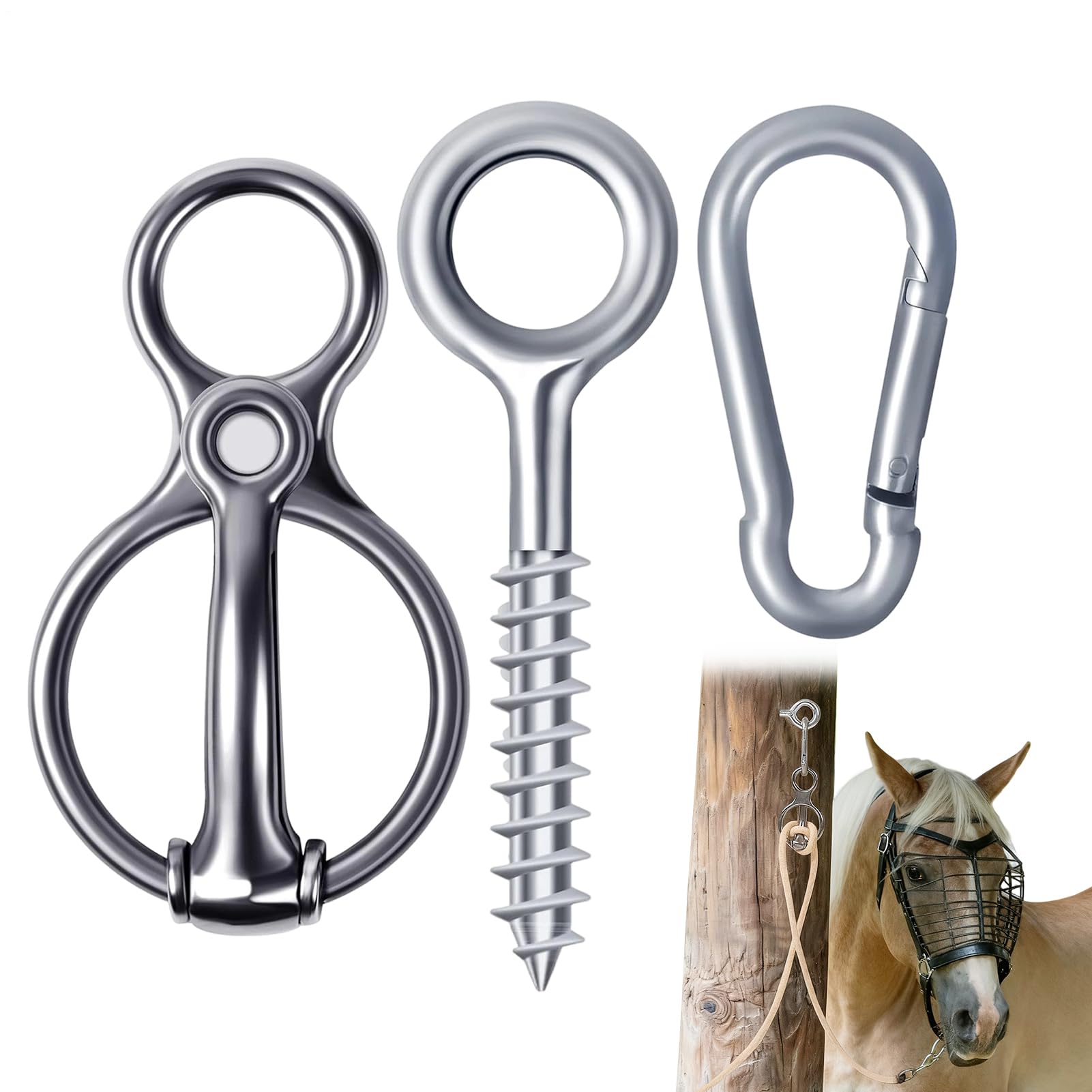 Anillas de sujeción para caballos que evitan tirones en establos 8