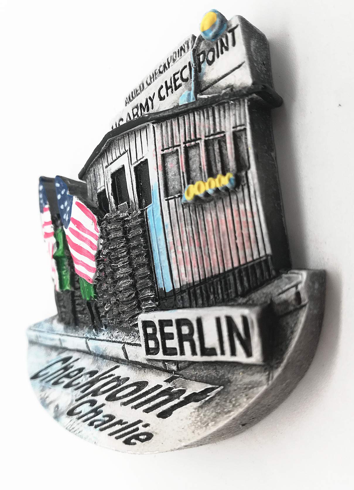 Magnete Da Frigorifero 3D Checkpoint Charlie Berlino – Artigianale In Resina, Souvenir Di Viaggio