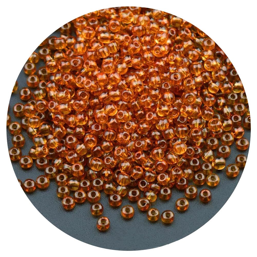 15 000 Perles intercalaires Rondes, Perles de rocaille en Verre Transparent de 3 mm Perles de rocaille en Verre pour la Fabrication de Bijoux, Loisirs créatifs, café